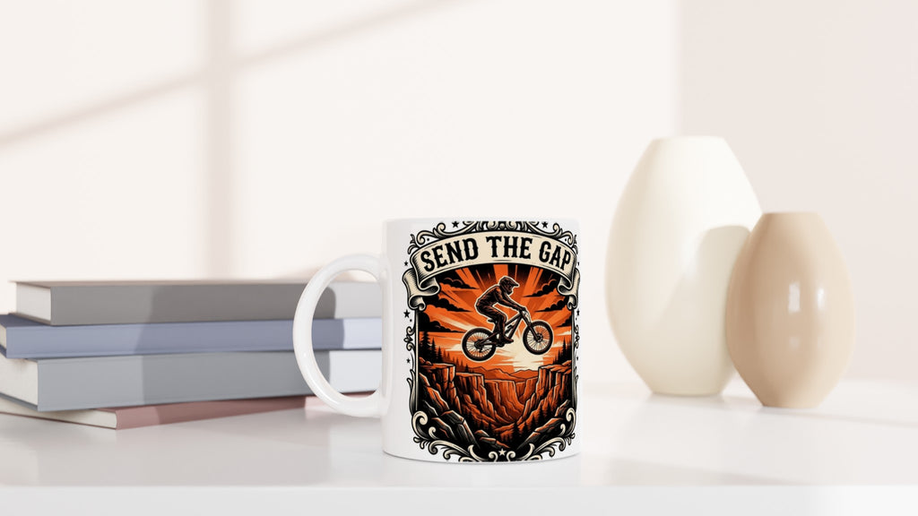 Send The Gap Orange MTB Mug | Mountain Biker Coffee Mug - view 6