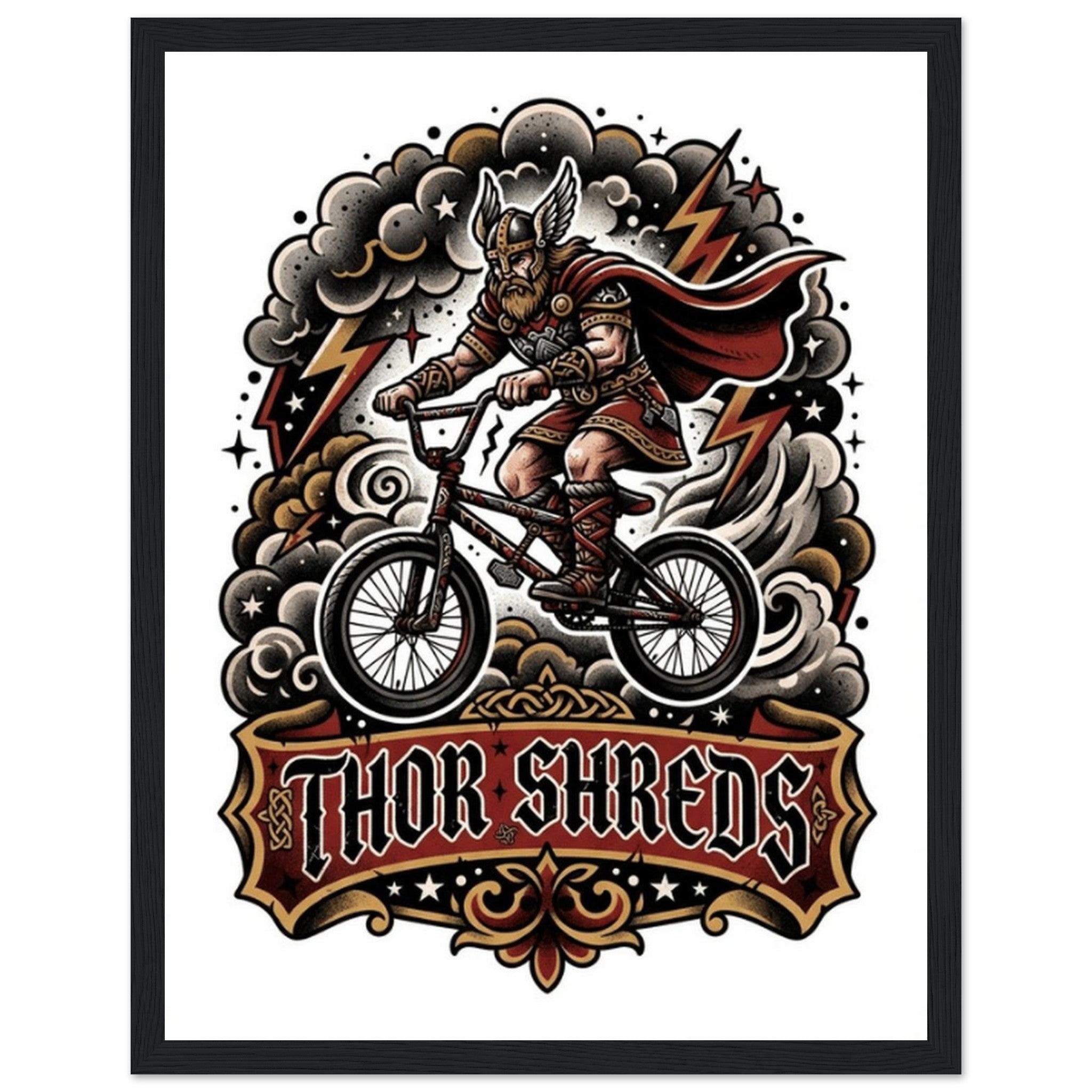 Thor Shreds Framed Print | Mountain Bike Wall Art - view 3