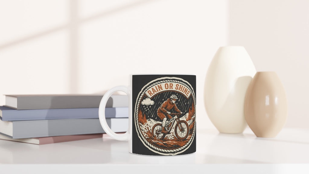 Rain Or Shine MTB Mug | Mountain Biker Coffee Mug - view 6