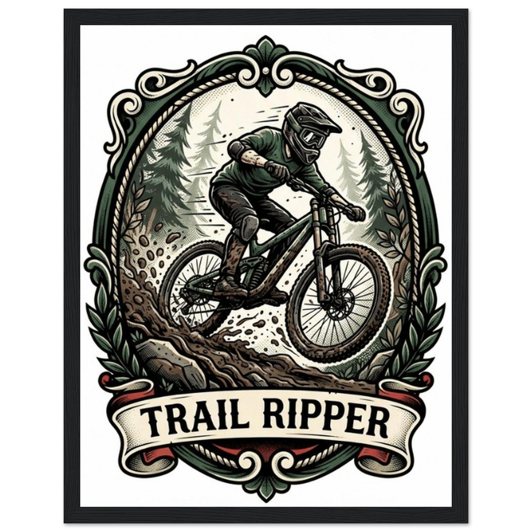 Trail Ripper Framed Print | Mountain Bike Wall Art - view 3