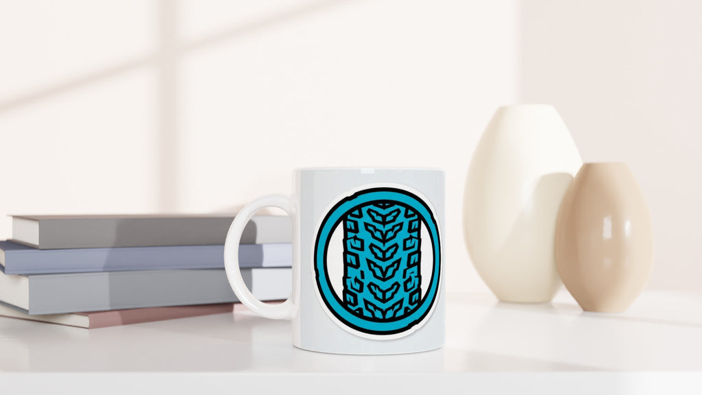 Blue Tread MTB Mug | Mountain Biker Coffee Mug - view 6