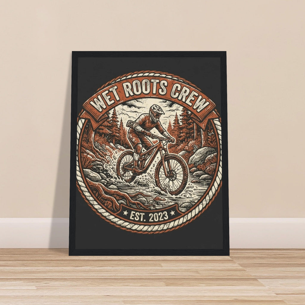 Wet Roots Crew Framed Print | Mountain Bike Wall Art