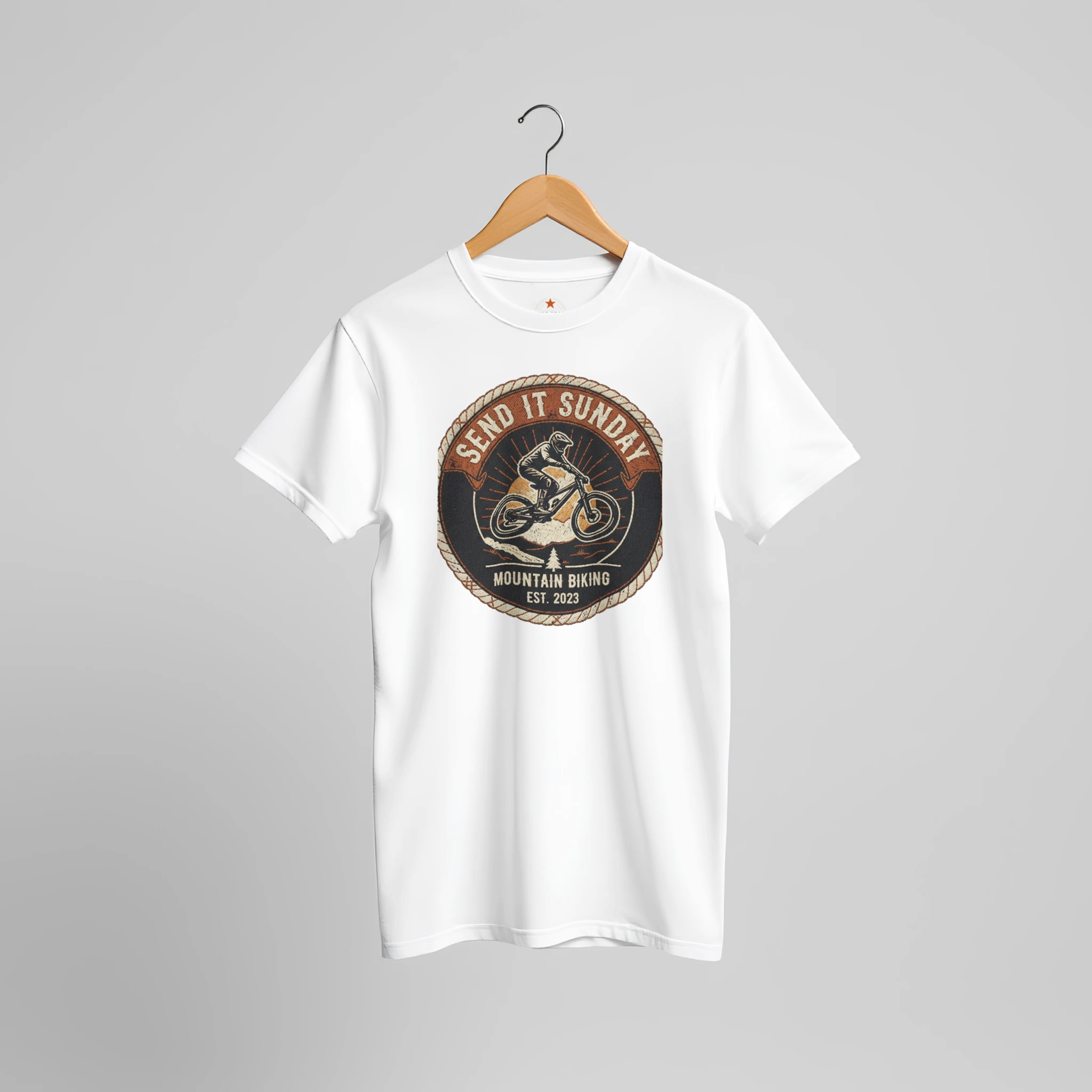 Send It Sunday Dark MTB T-Shirt | Mountain Bike Graphic Tee - view 2