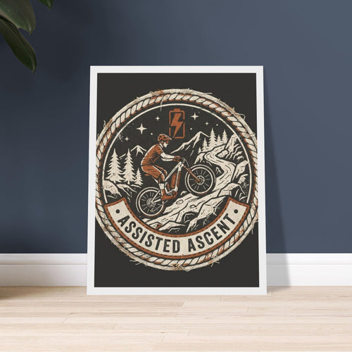 Assisted Ascent Framed Print | Mountain Bike Wall Art - view 2