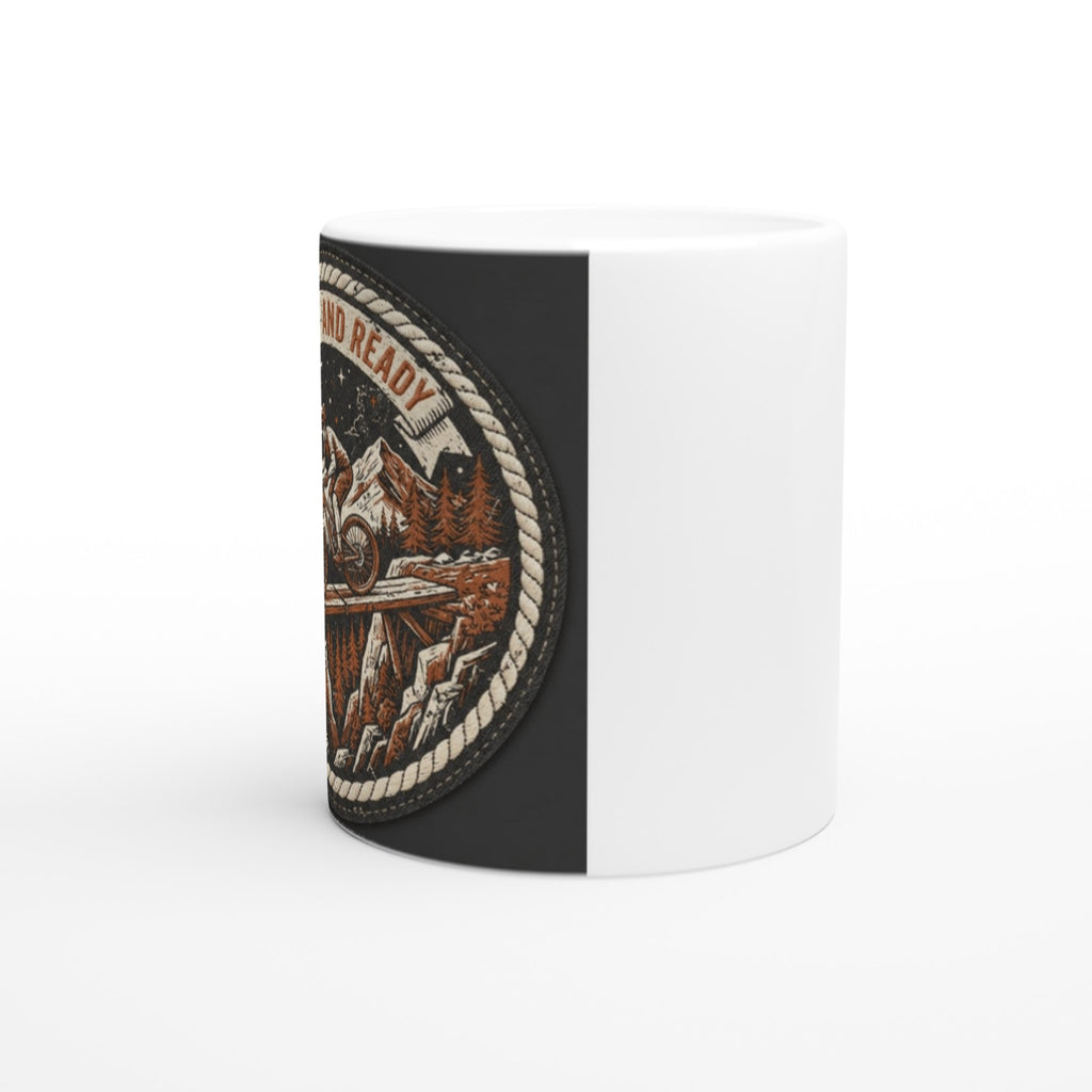 Rooted And Ready Moonlit MTB Mug | Mountain Biker Coffee Mug - view 2