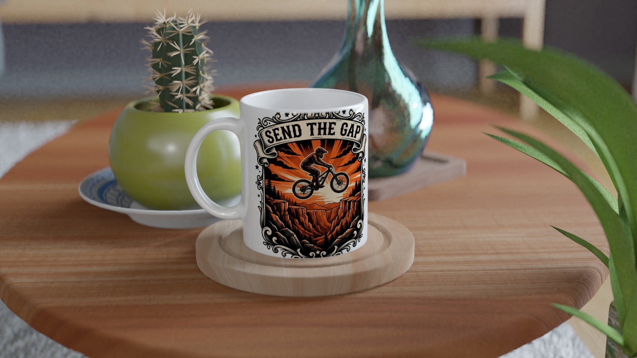 Send The Gap Orange MTB Mug | Mountain Biker Coffee Mug - view 4