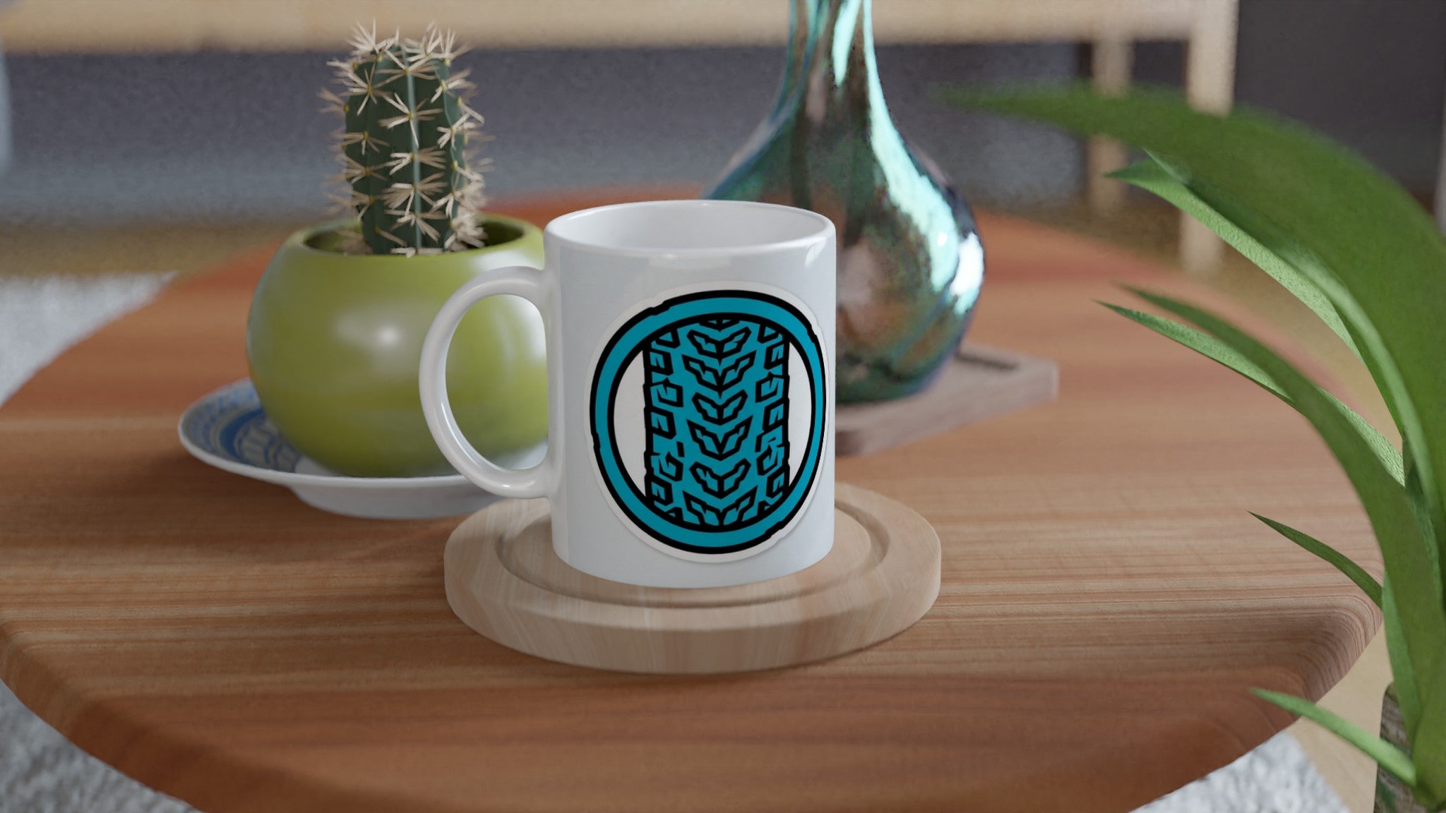 Blue Tread MTB Mug | Mountain Biker Coffee Mug - view 4