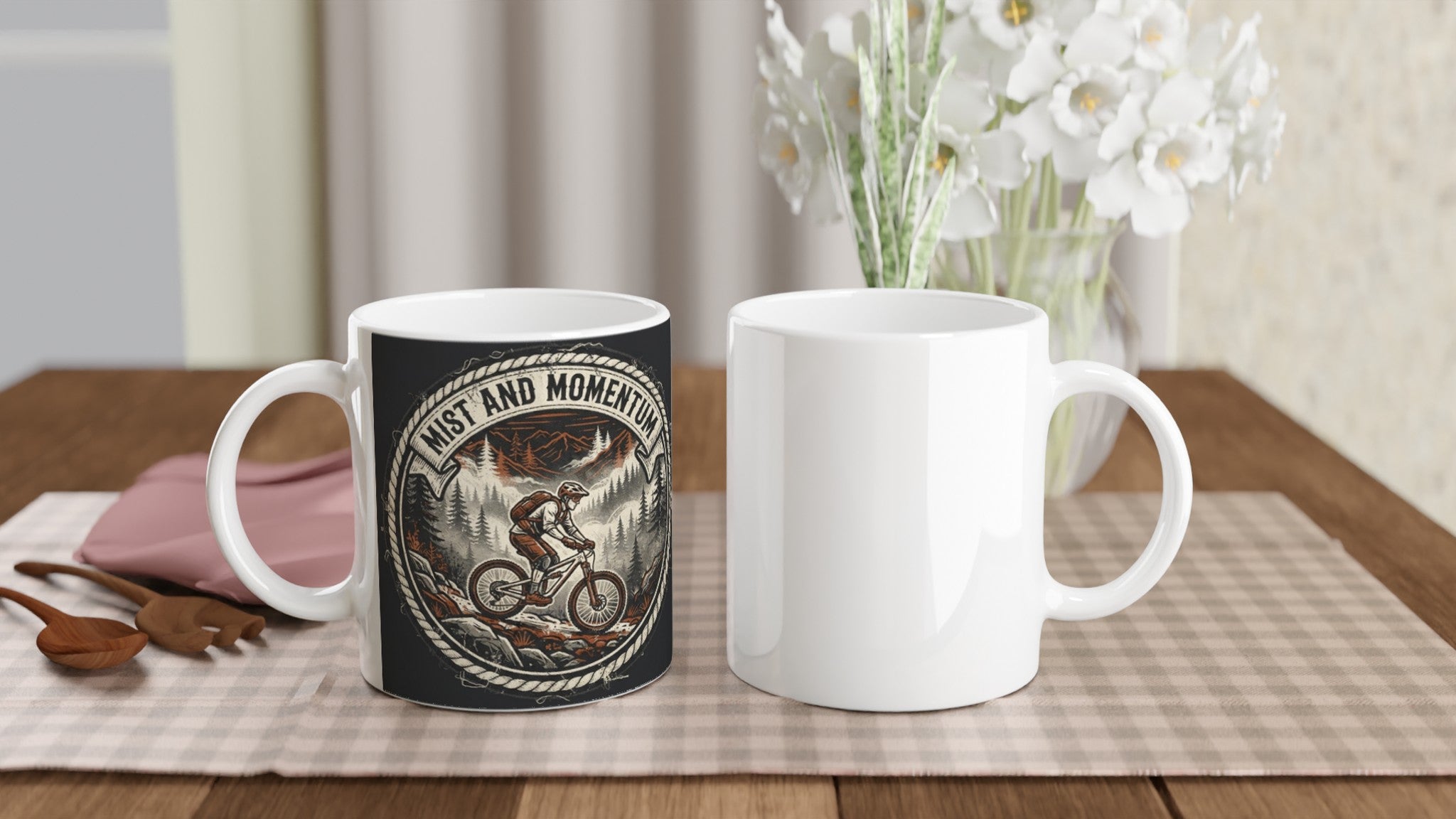 Mist And Momentum Mountain MTB Mug | Mountain Biker Coffee Mug - view 5