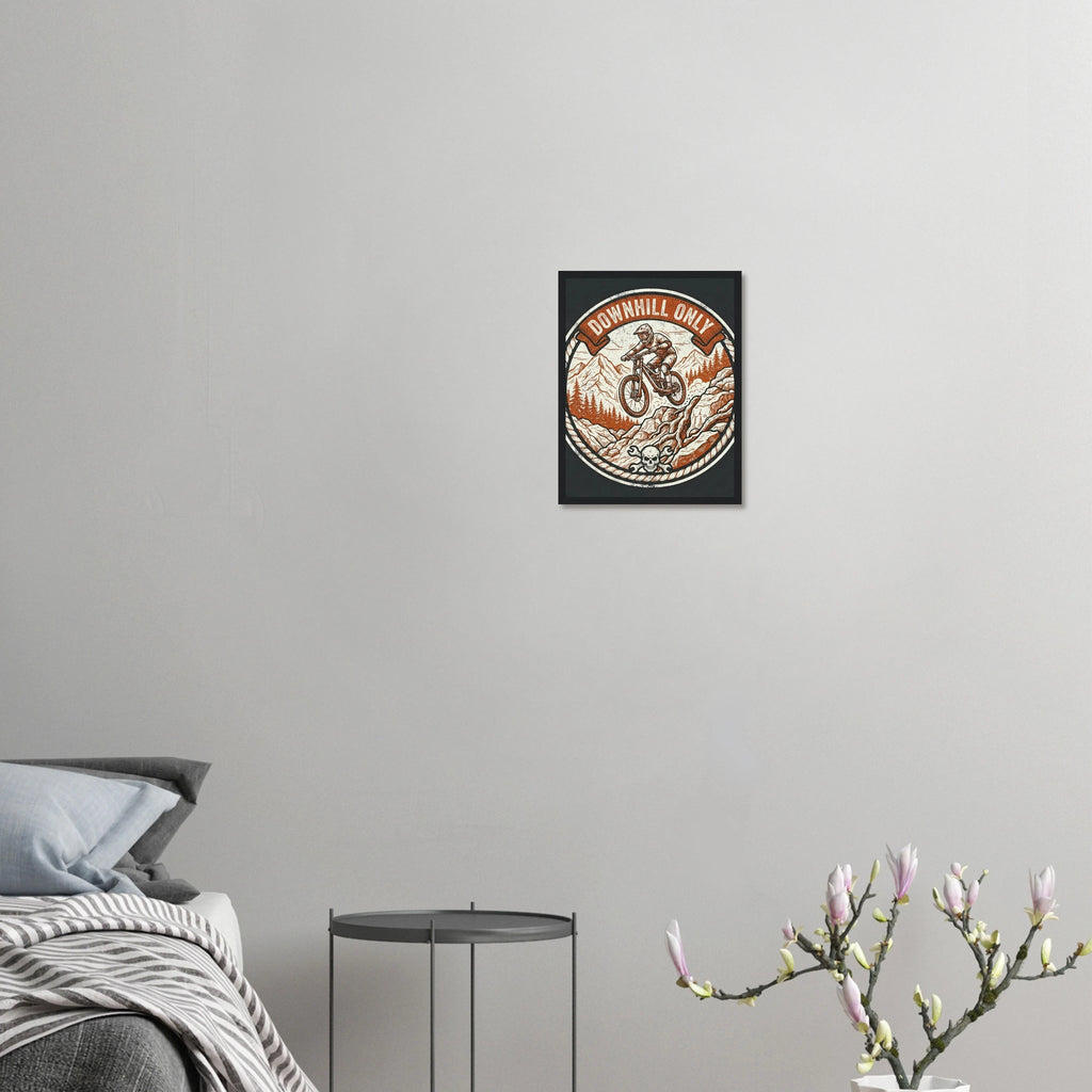 Downhill Only Skull Framed Print | Mountain Bike Wall Art - view 5