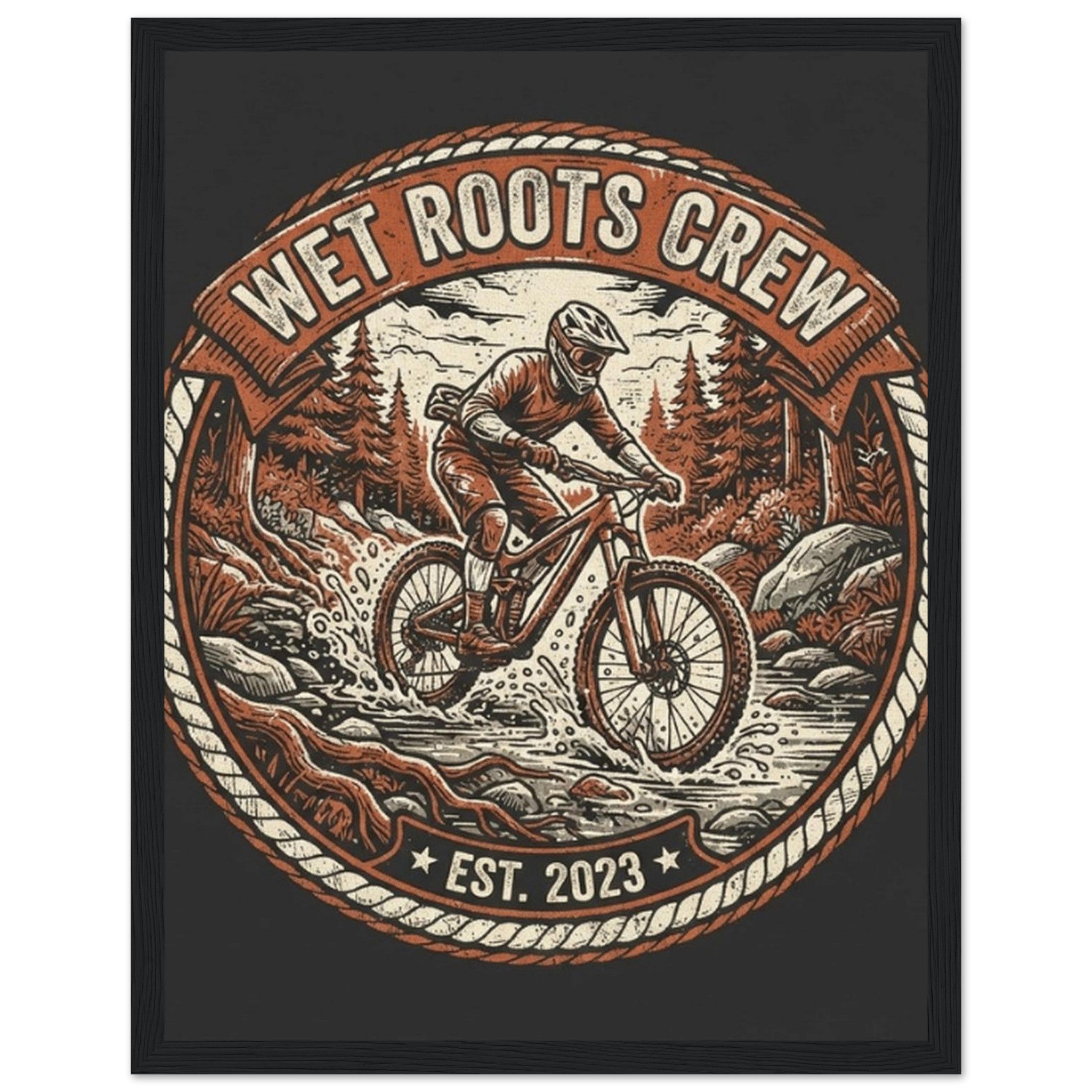 Wet Roots Crew Framed Print | Mountain Bike Wall Art - view 7