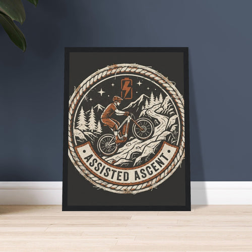 Assisted Ascent Framed Print | Mountain Bike Wall Art