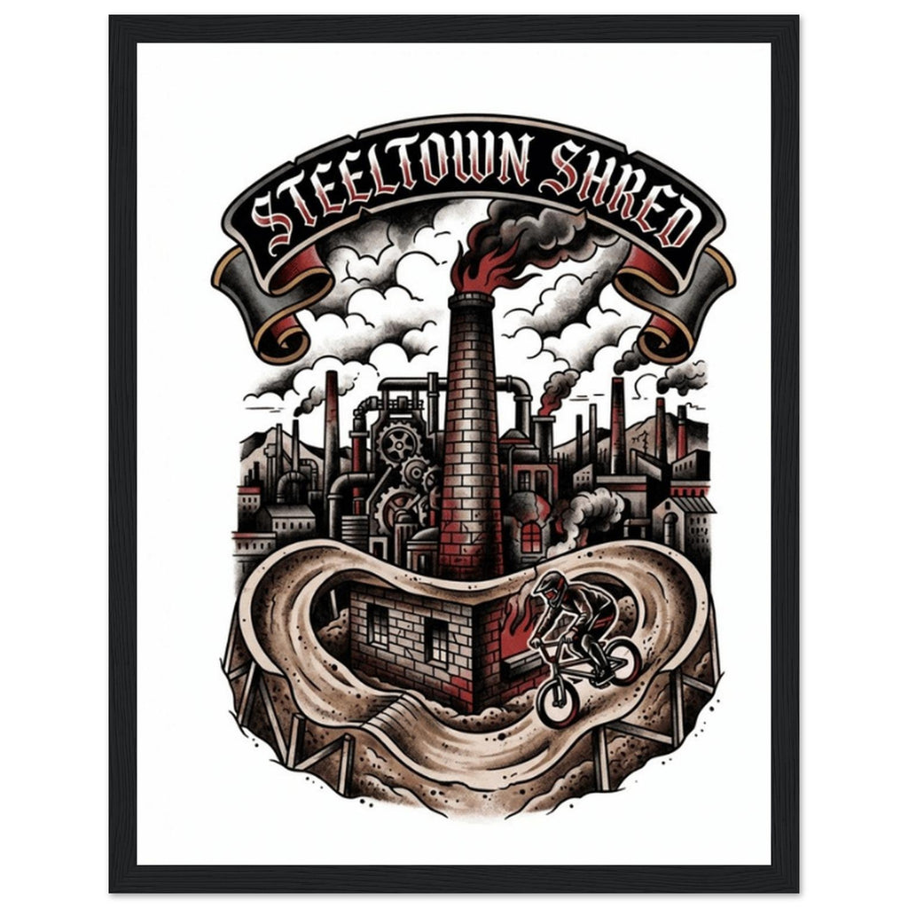 Steeltown Shred Mill Framed Print | Mountain Bike Wall Art - view 3
