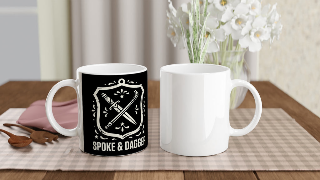 Spoke & Dagger Shield MTB Mug | Mountain Biker Coffee Mug - view 5