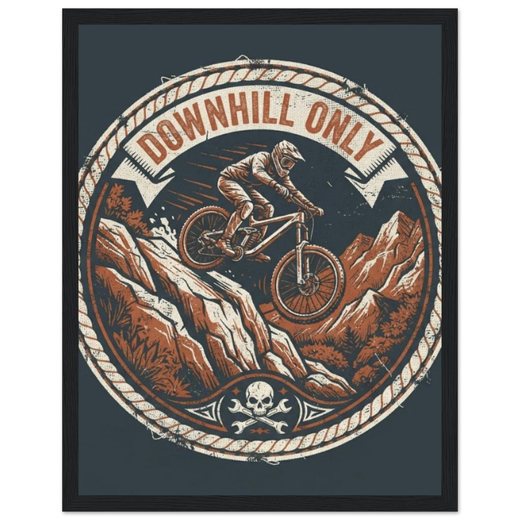 Downhill Only Framed Print | Mountain Bike Wall Art - view 3