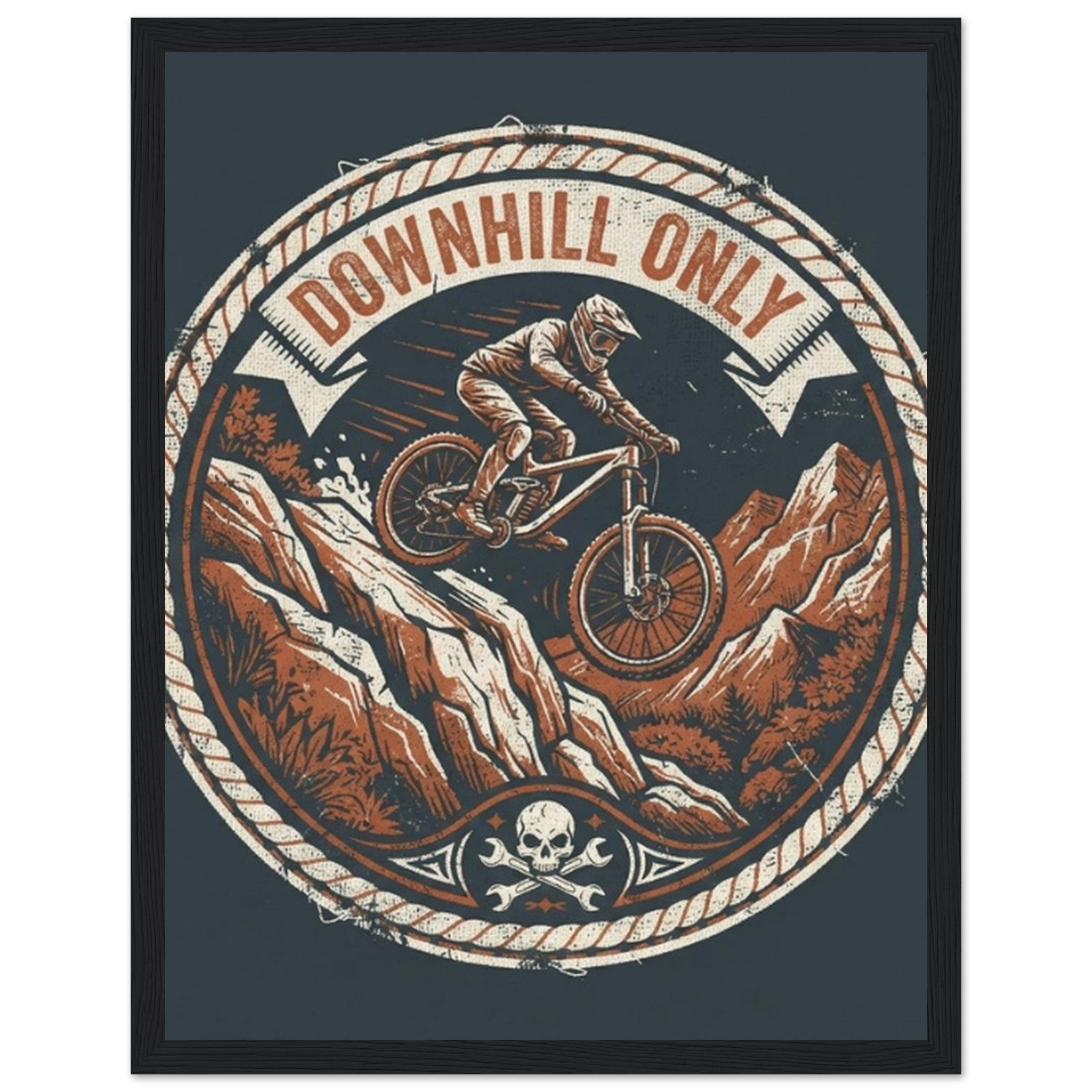 Downhill Only Framed Print | Mountain Bike Wall Art - view 3