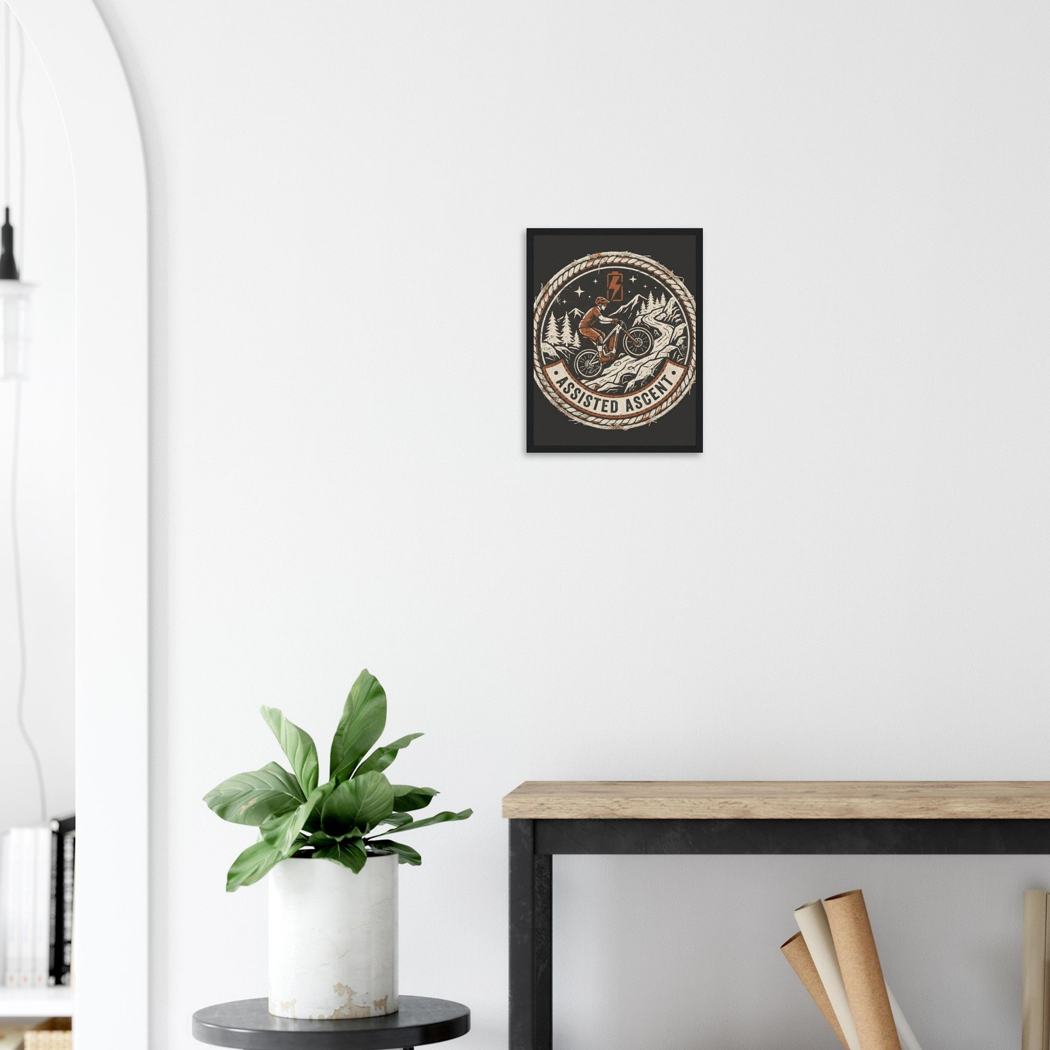 Assisted Ascent Framed Print | Mountain Bike Wall Art - view 9