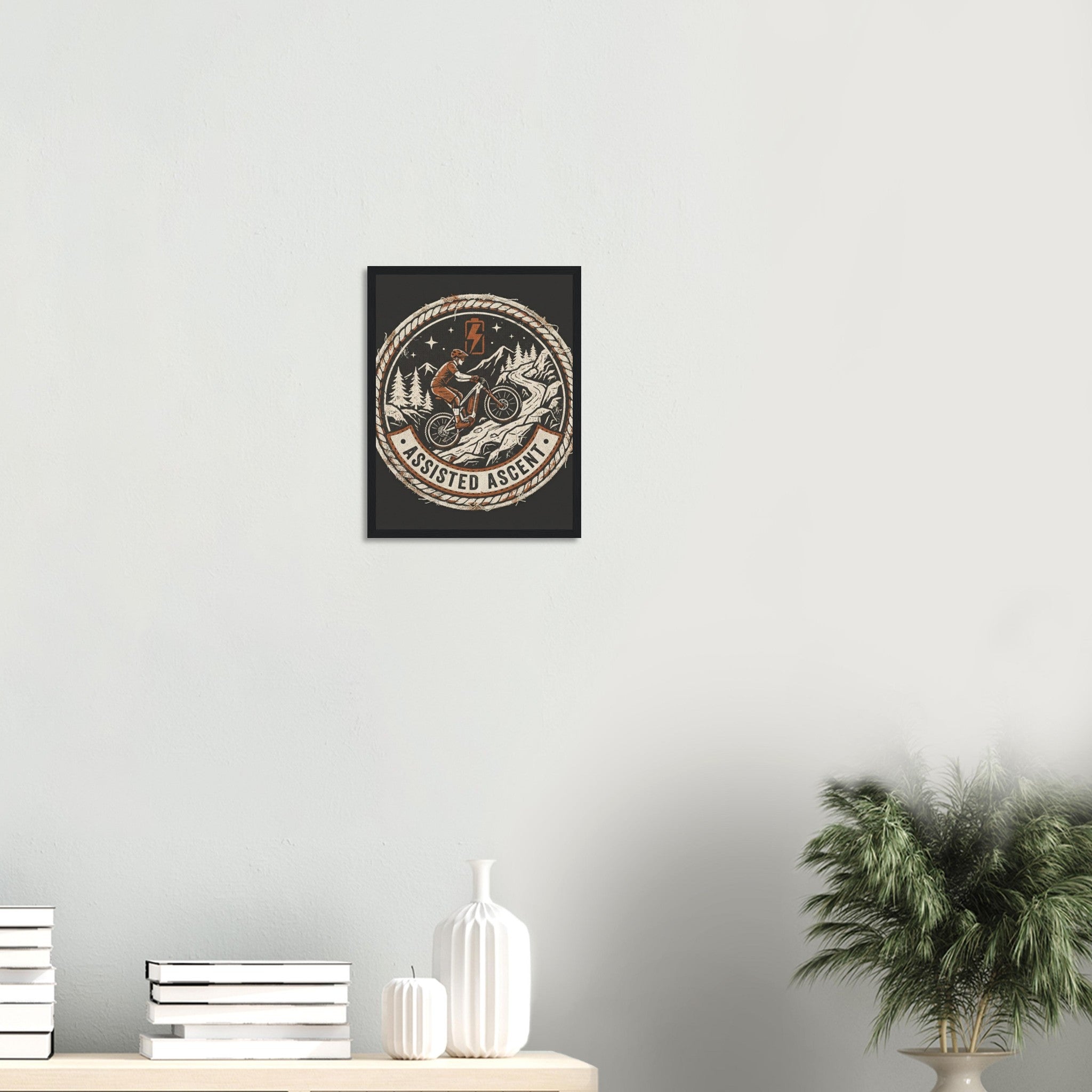 Assisted Ascent Framed Print | Mountain Bike Wall Art - view 6