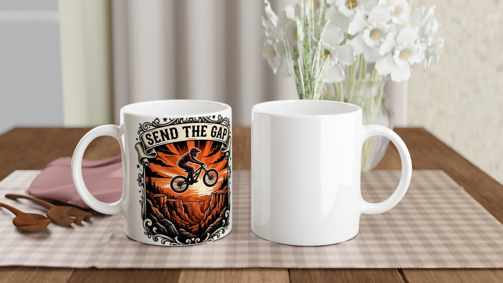 Send The Gap Orange MTB Mug | Mountain Biker Coffee Mug - view 5