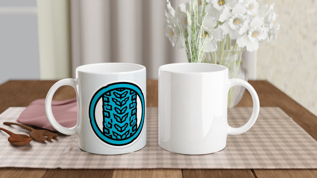 Blue Tread MTB Mug | Mountain Biker Coffee Mug - view 5