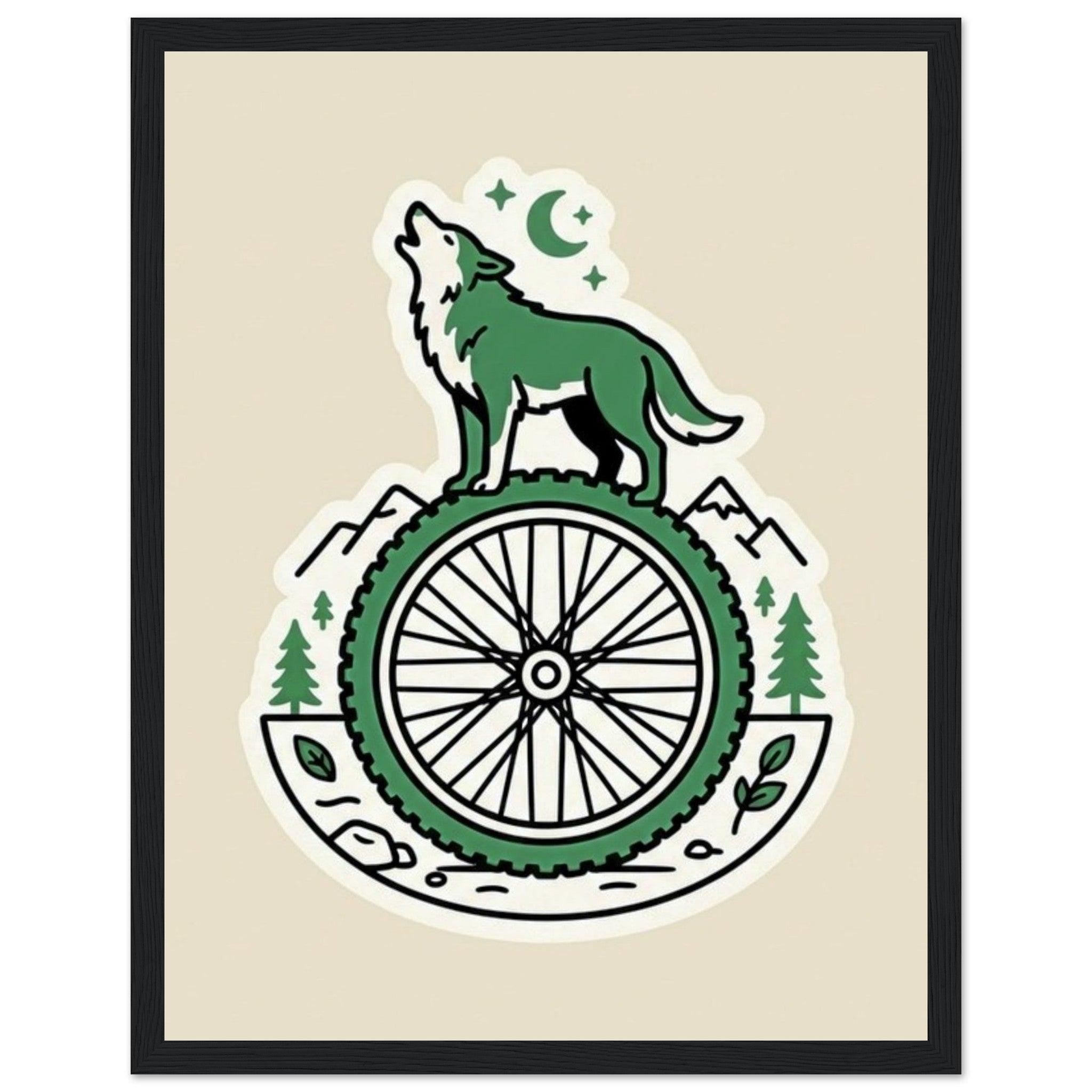 Wheel Howl Framed Print | Mountain Bike Wall Art - view 6