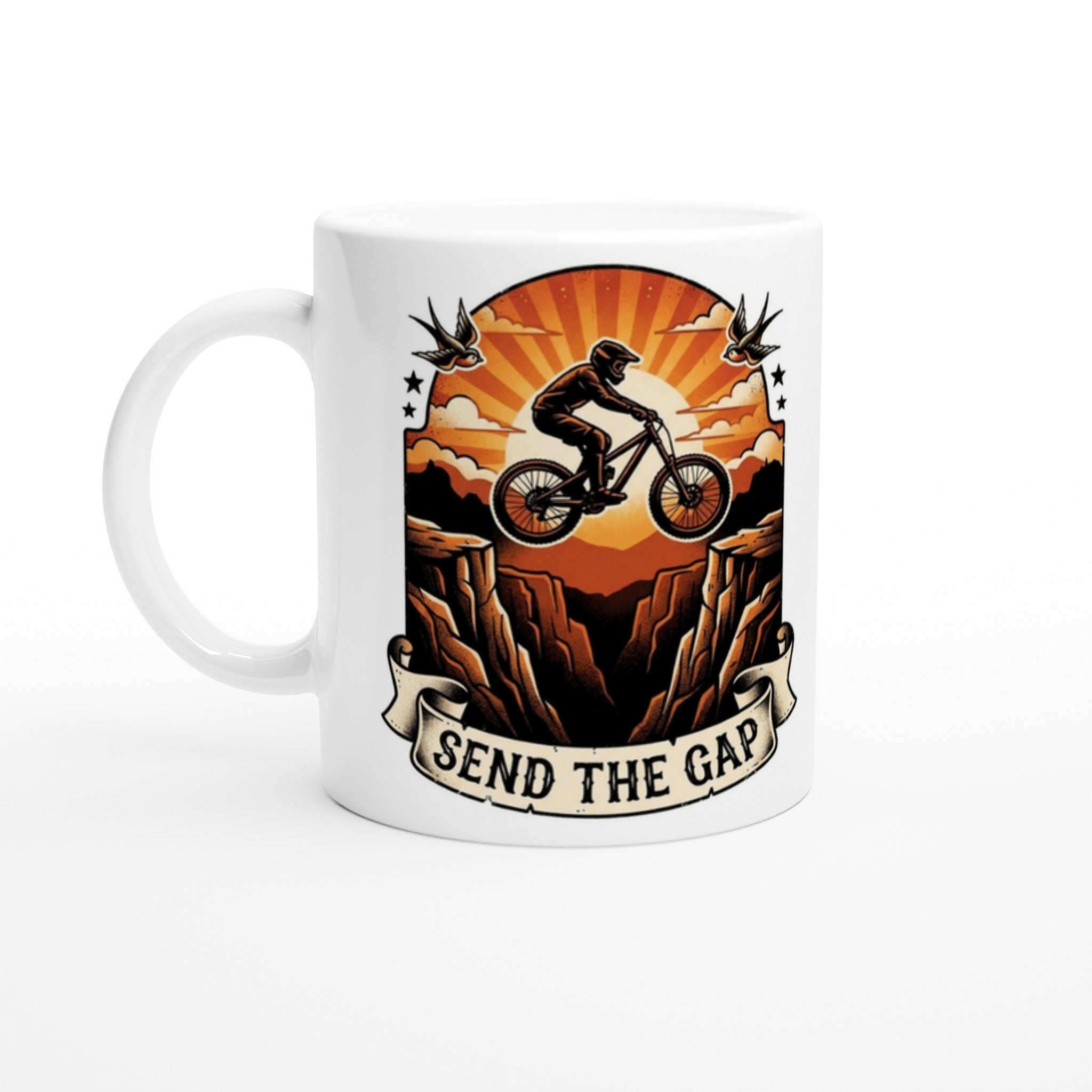 Send The Gap MTB Mug | Mountain Biker Coffee Mug