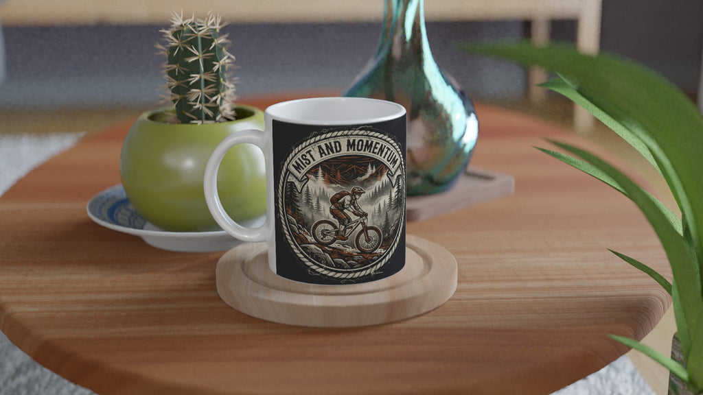 Mist And Momentum Mountain MTB Mug | Mountain Biker Coffee Mug - view 4