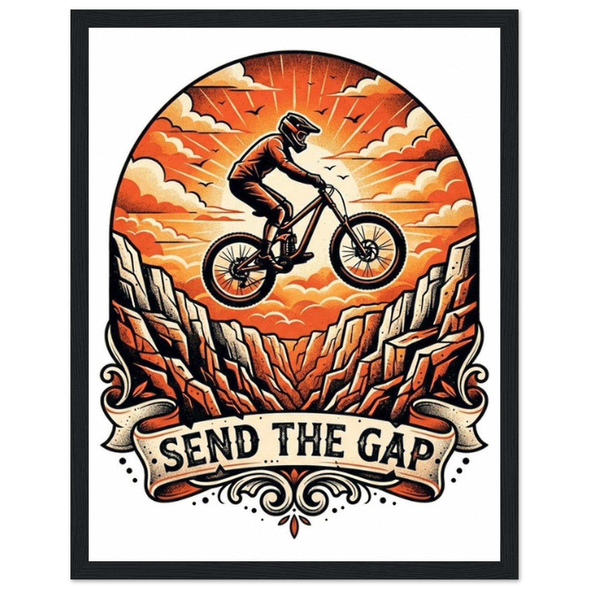 Send The Gap Framed Print | Mountain Bike Wall Art - view 2