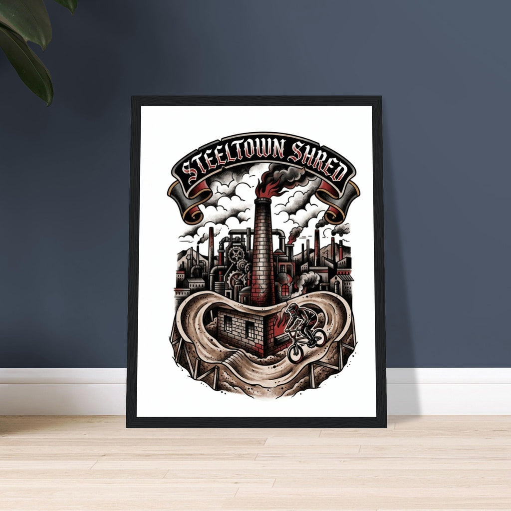 Steeltown Shred Mill Framed Print | Mountain Bike Wall Art
