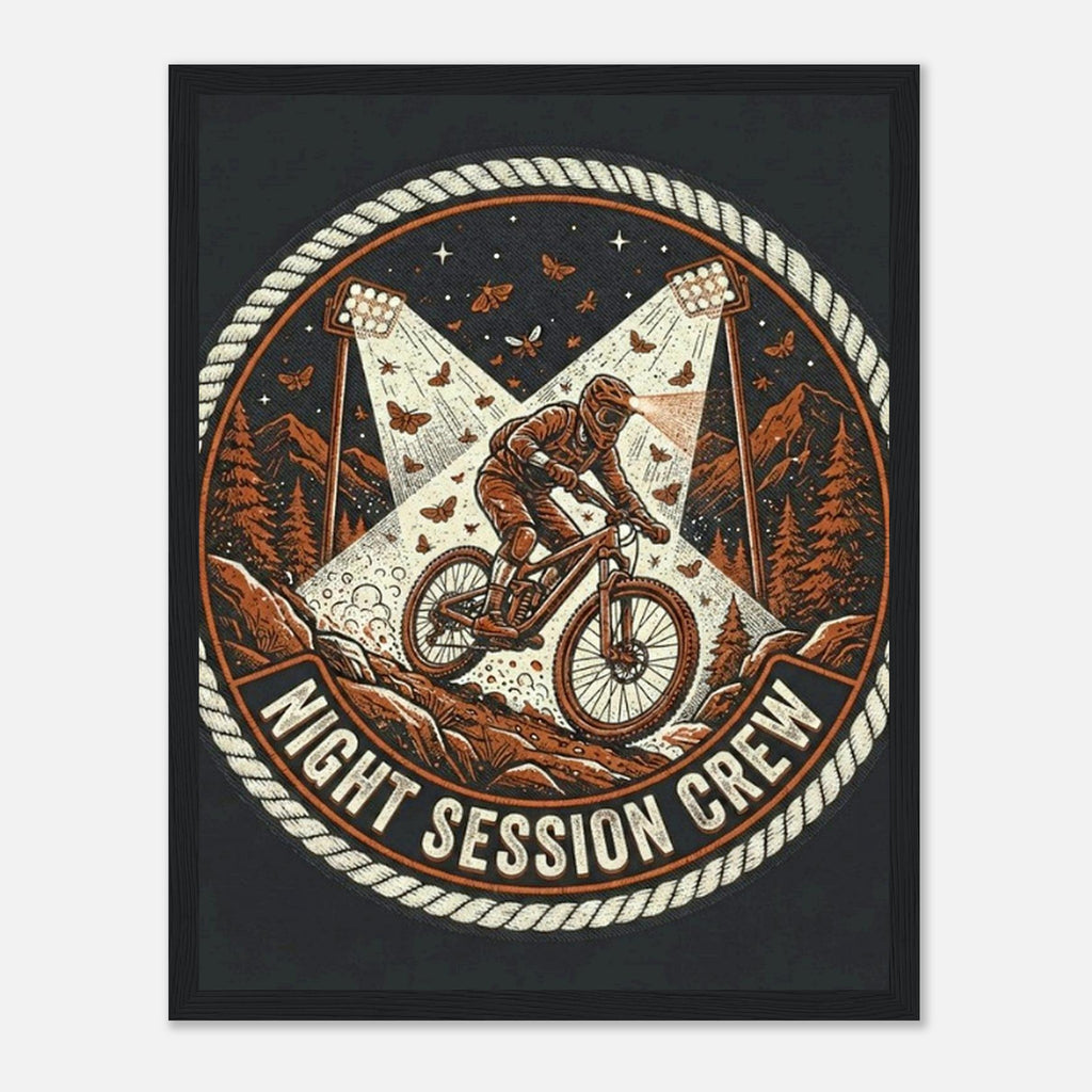 Night Session Crew Framed Print | Mountain Bike Wall Art - view 4