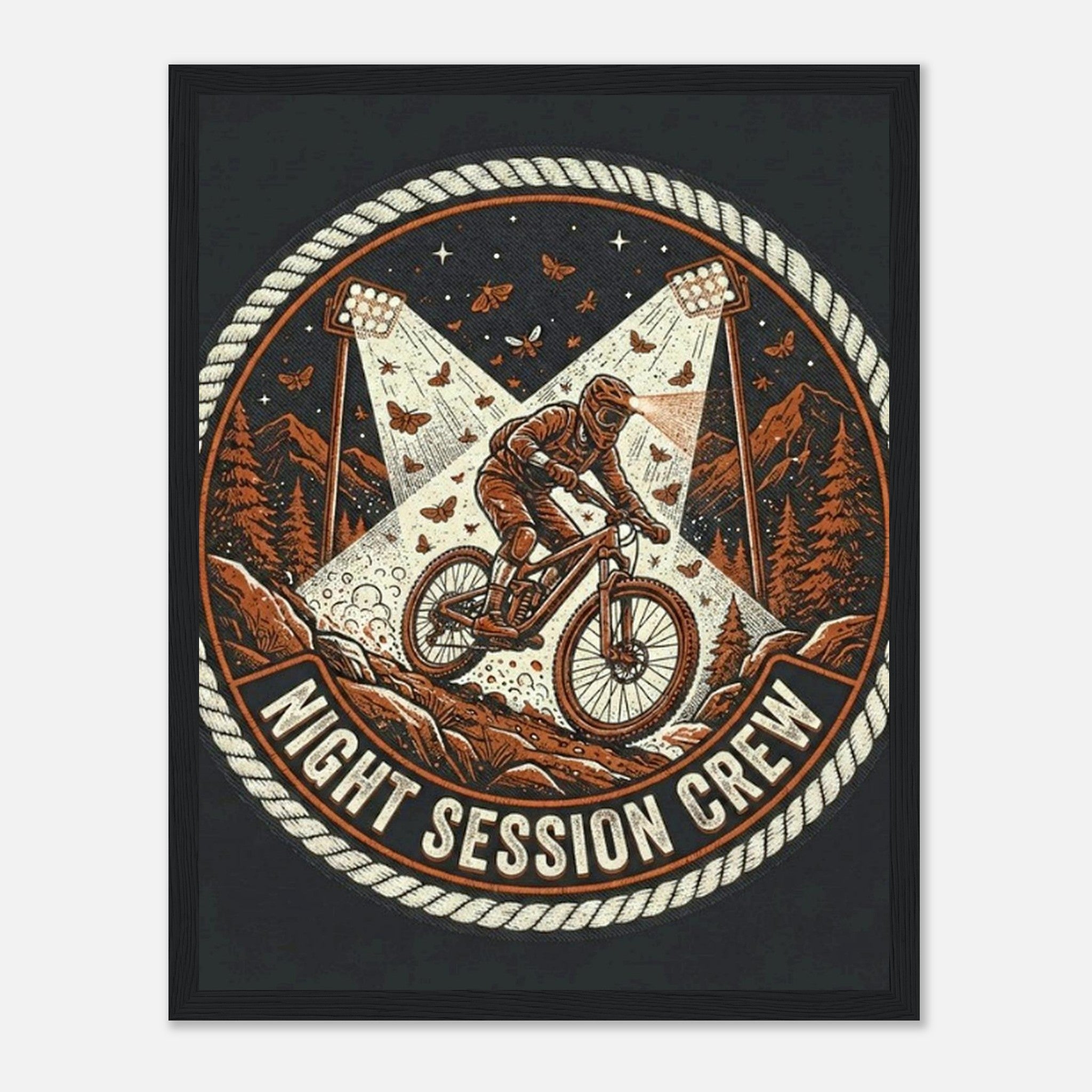 Night Session Crew Framed Print | Mountain Bike Wall Art - view 4
