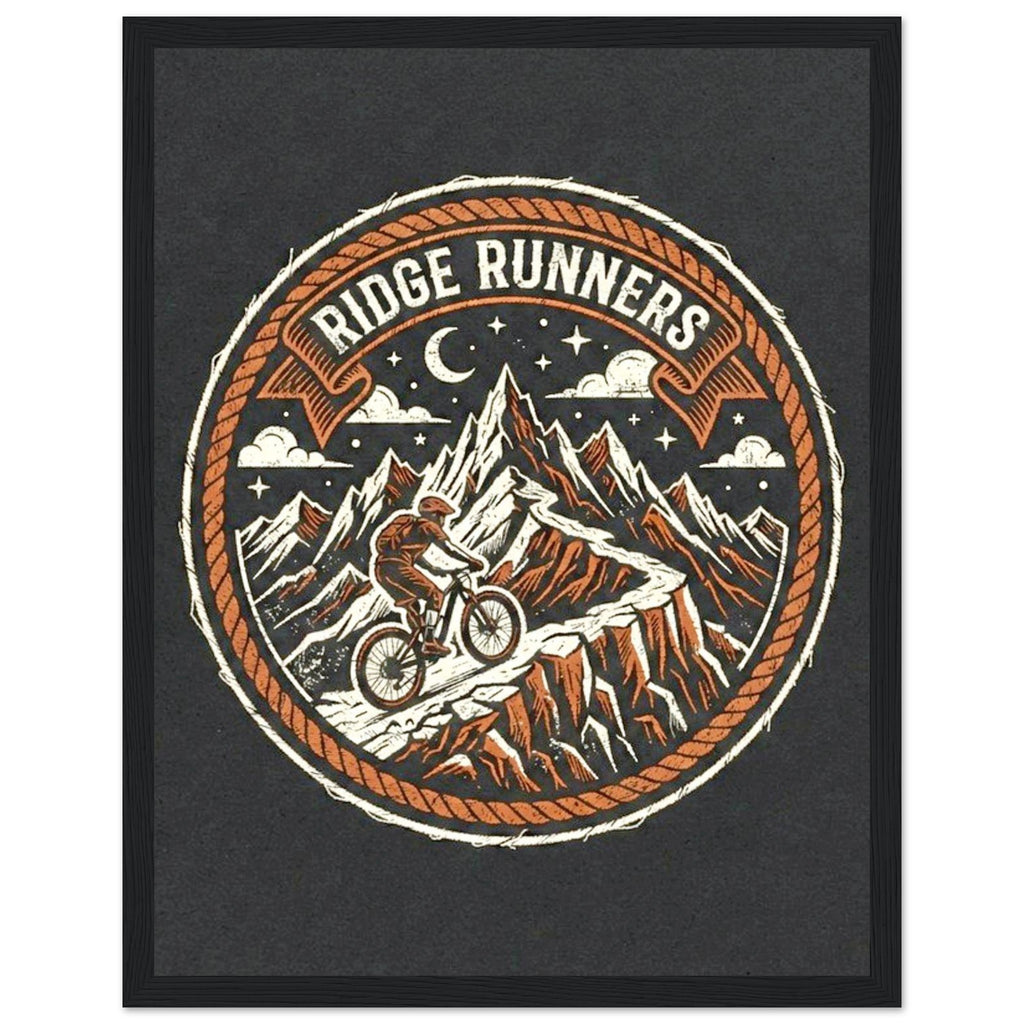 Ridge Runners Night Framed Print | Mountain Bike Wall Art - view 8