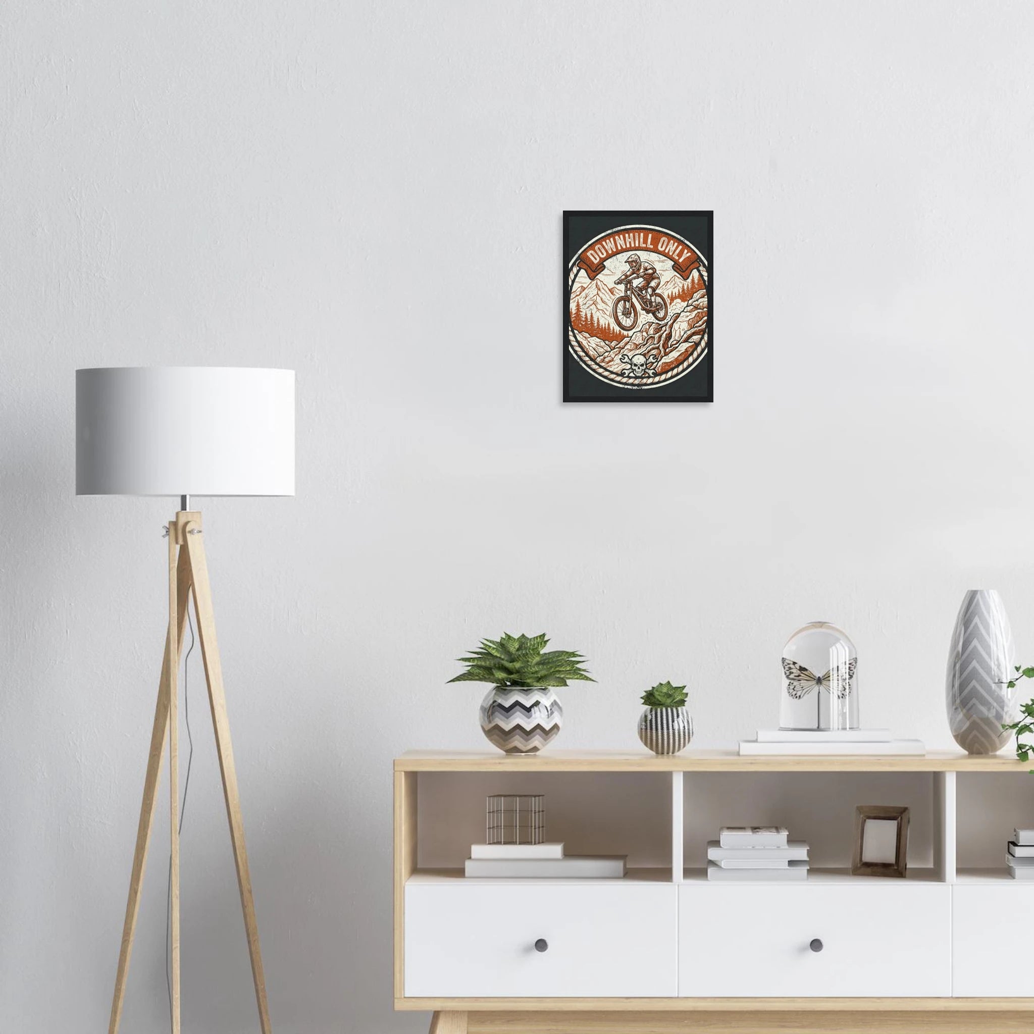 Downhill Only Skull Framed Print | Mountain Bike Wall Art - view 2