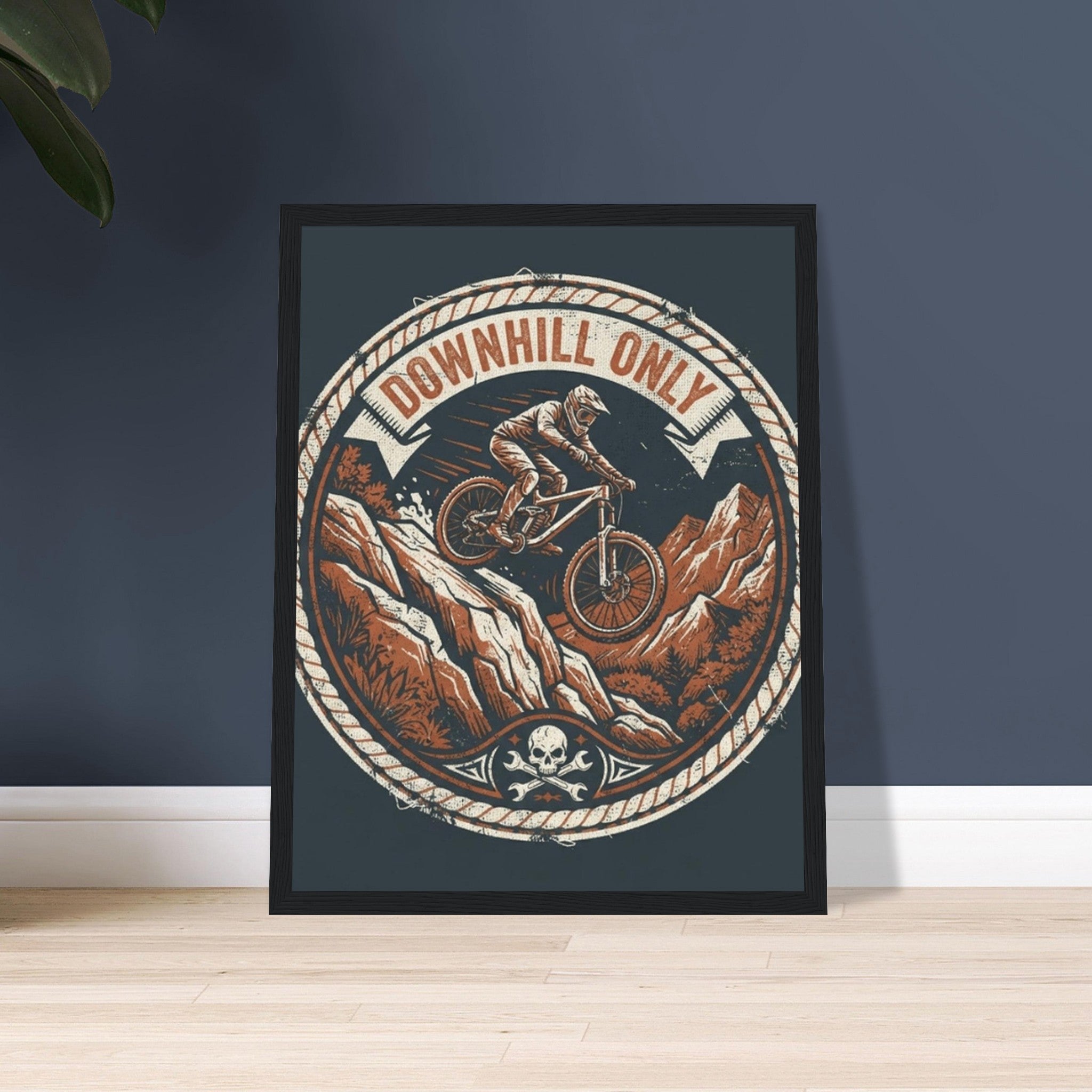 Downhill Only Framed Print | Mountain Bike Wall Art
