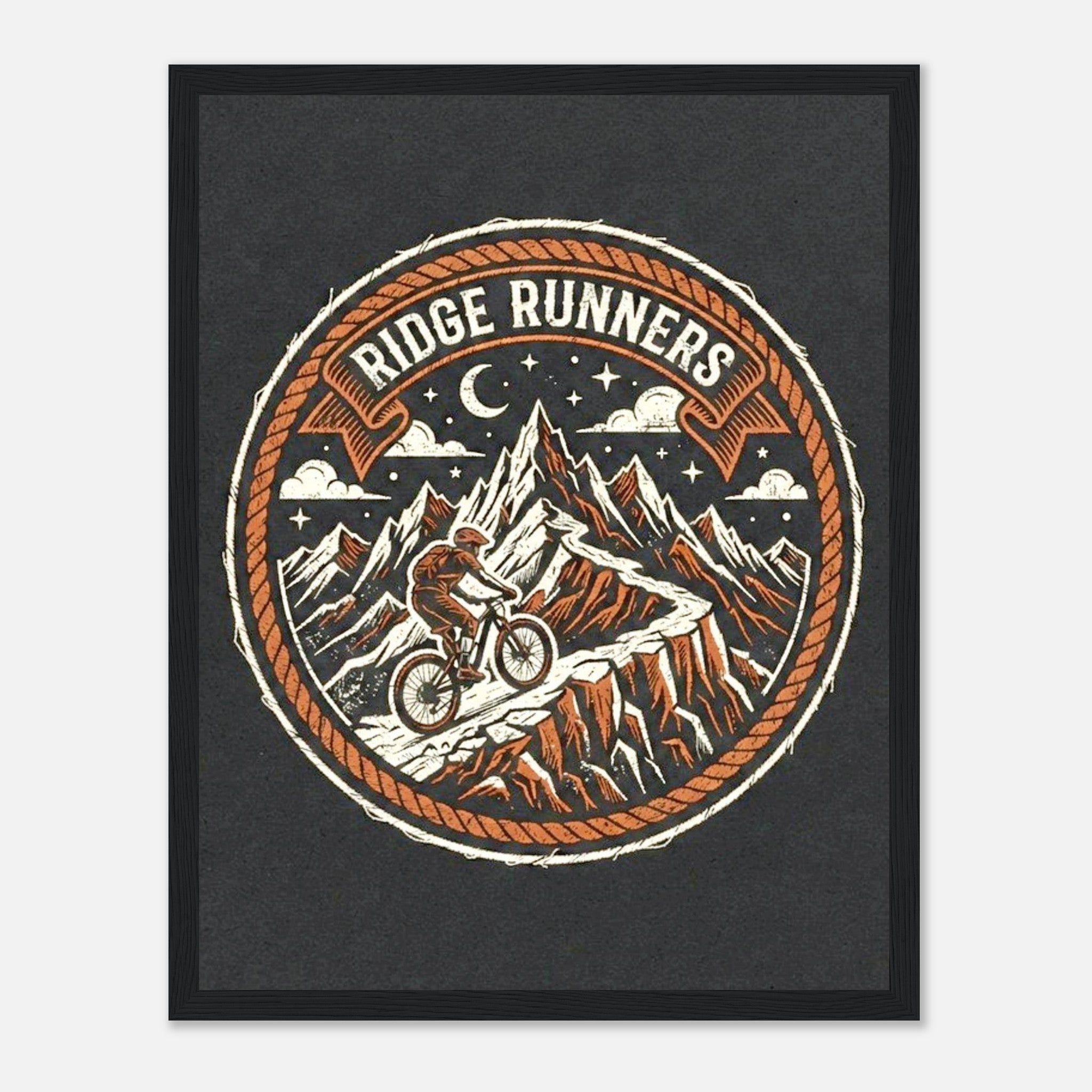 Ridge Runners Night Framed Print | Mountain Bike Wall Art - view 11