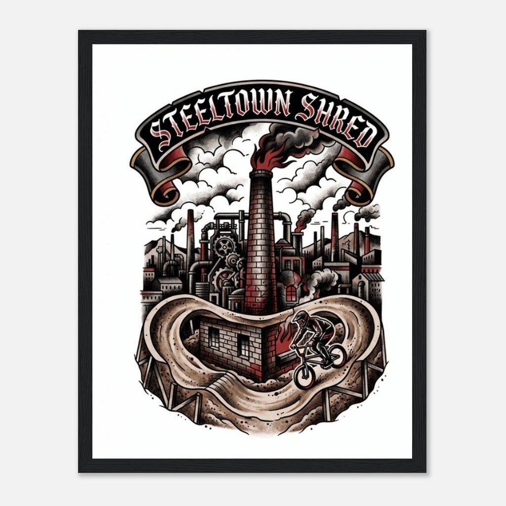 Steeltown Shred Mill Framed Print | Mountain Bike Wall Art - view 4