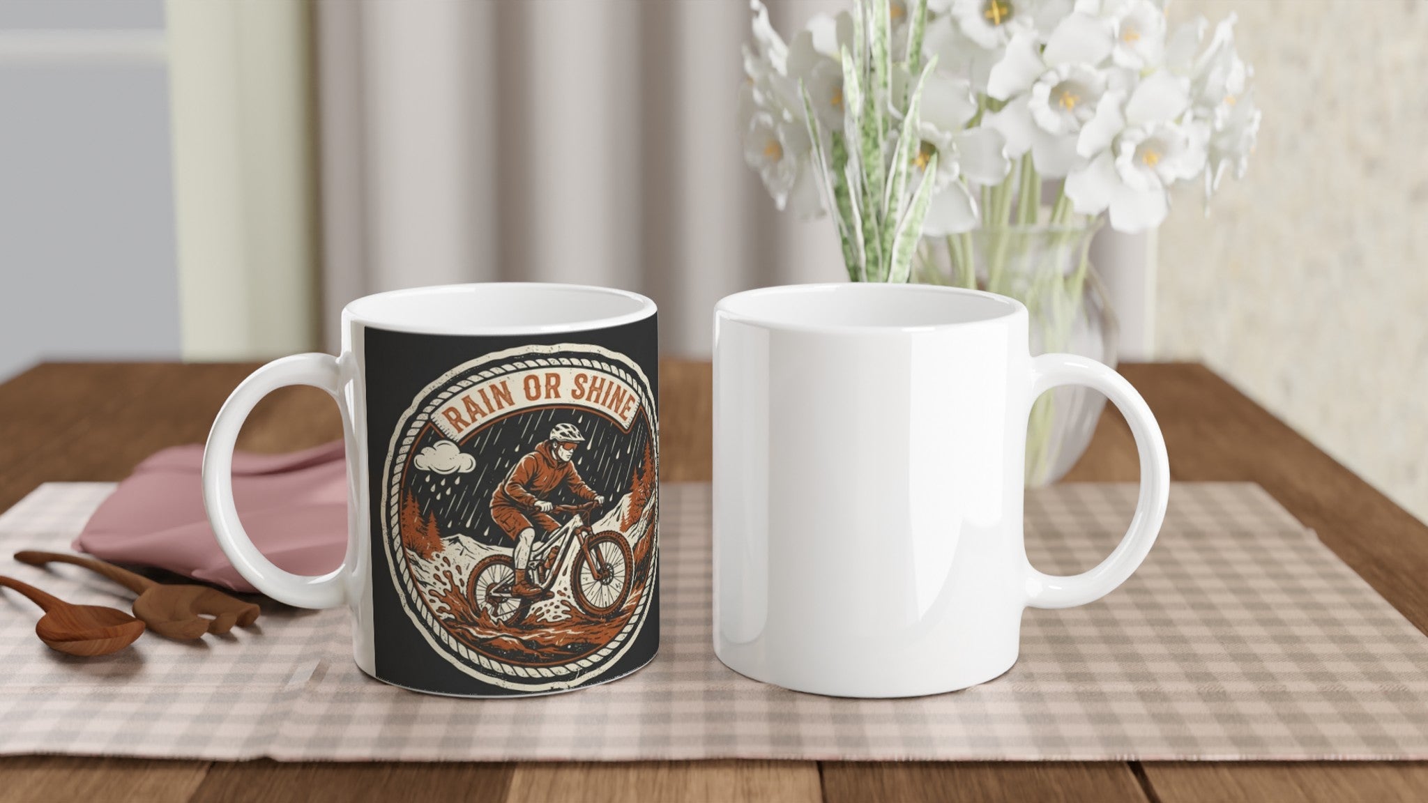Rain Or Shine MTB Mug | Mountain Biker Coffee Mug - view 5