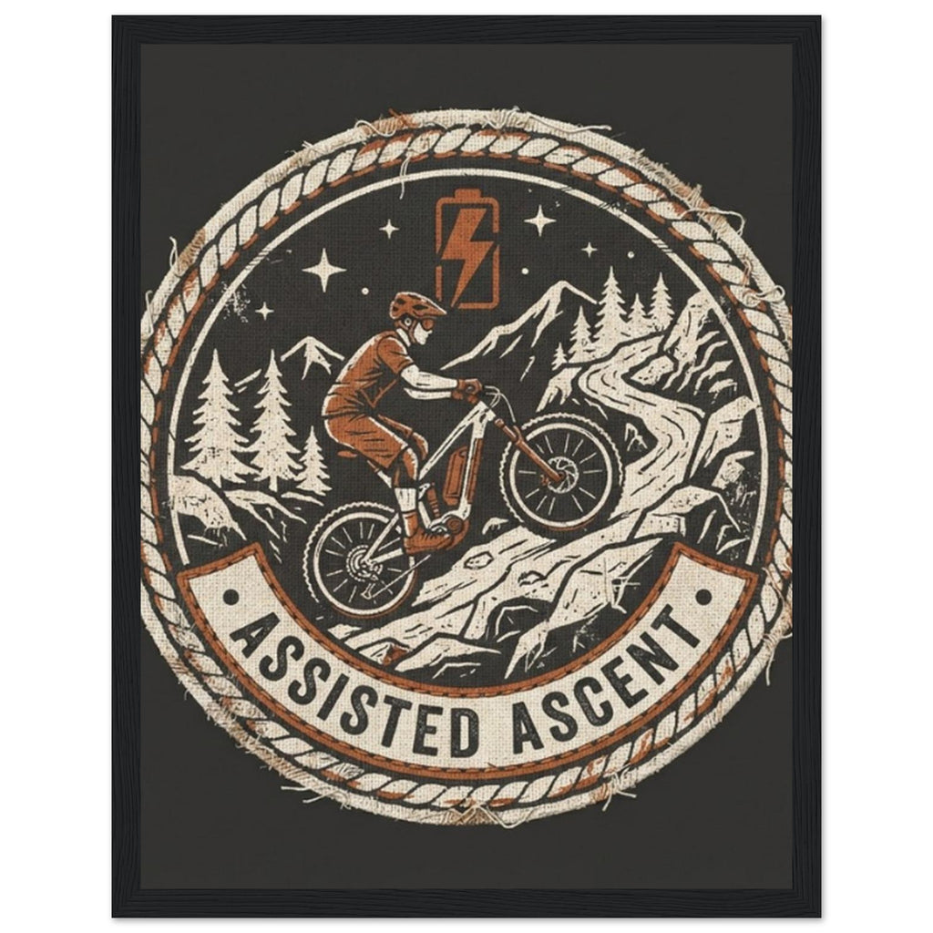 Assisted Ascent Framed Print | Mountain Bike Wall Art - view 3