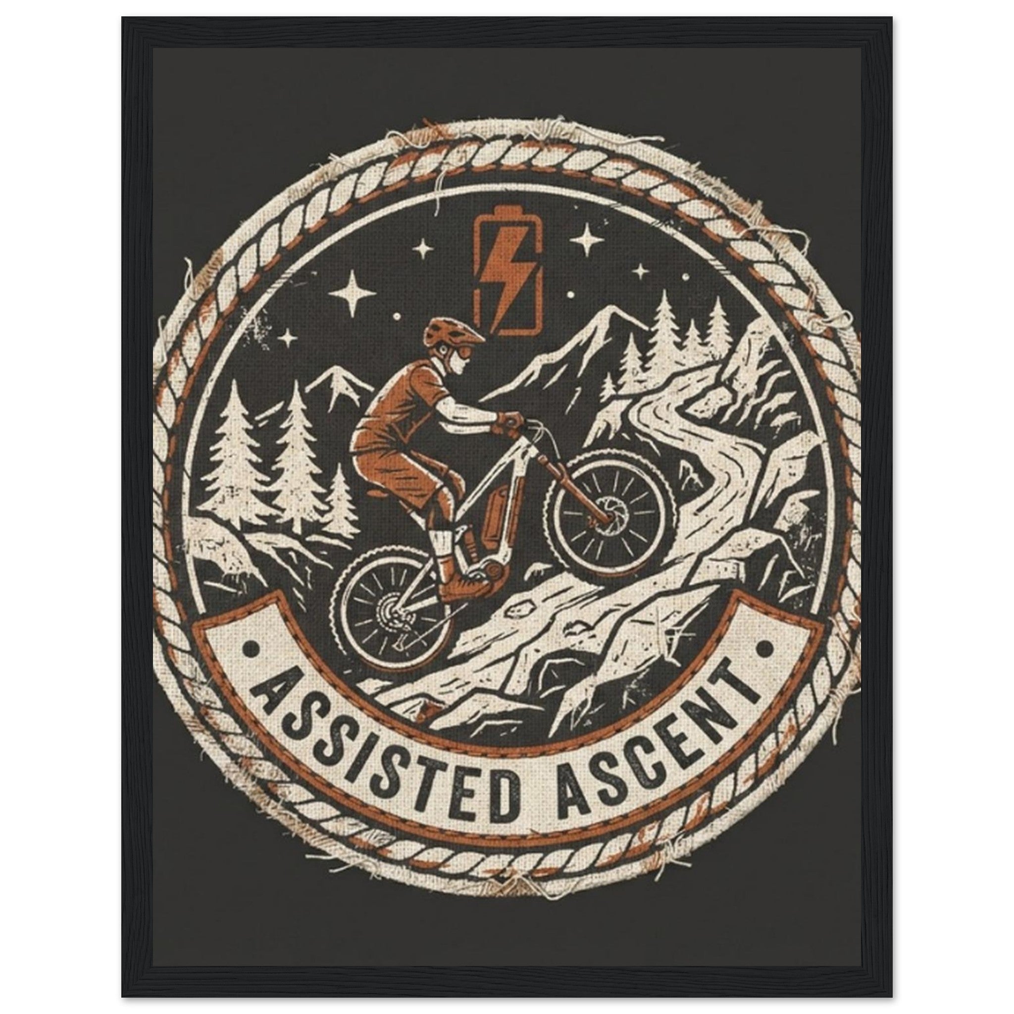 Assisted Ascent Framed Print | Mountain Bike Wall Art - view 3