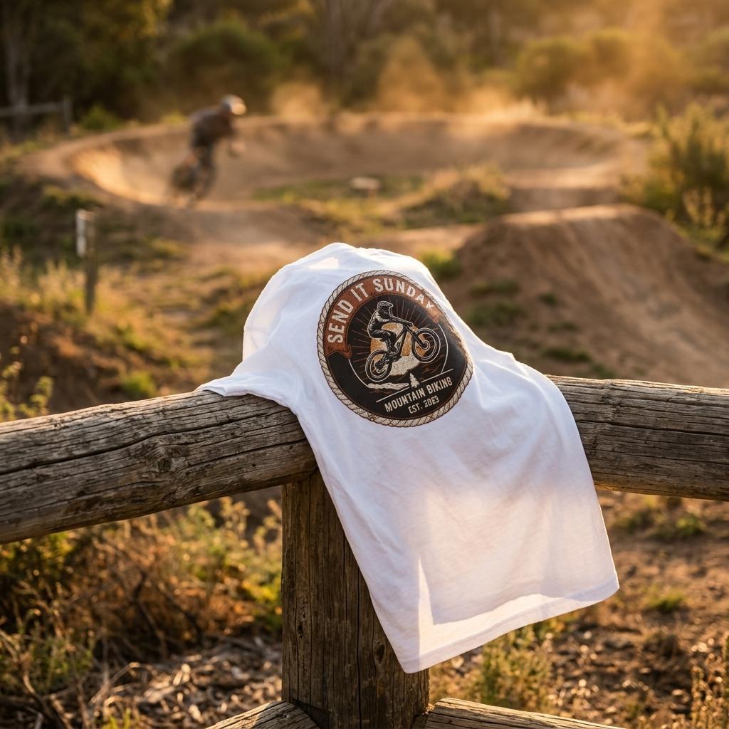 Send It Sunday Dark MTB T-Shirt | Mountain Bike Graphic Tee