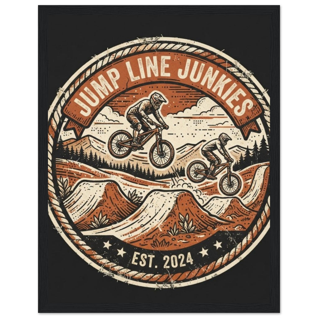 Jump Line Junkies Framed Print | Mountain Bike Wall Art - view 3