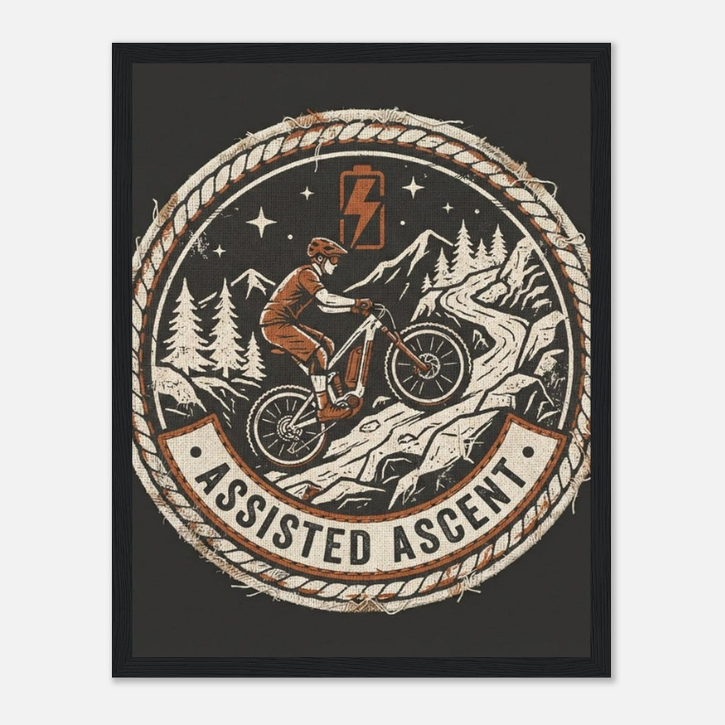 Assisted Ascent Framed Print | Mountain Bike Wall Art - view 4