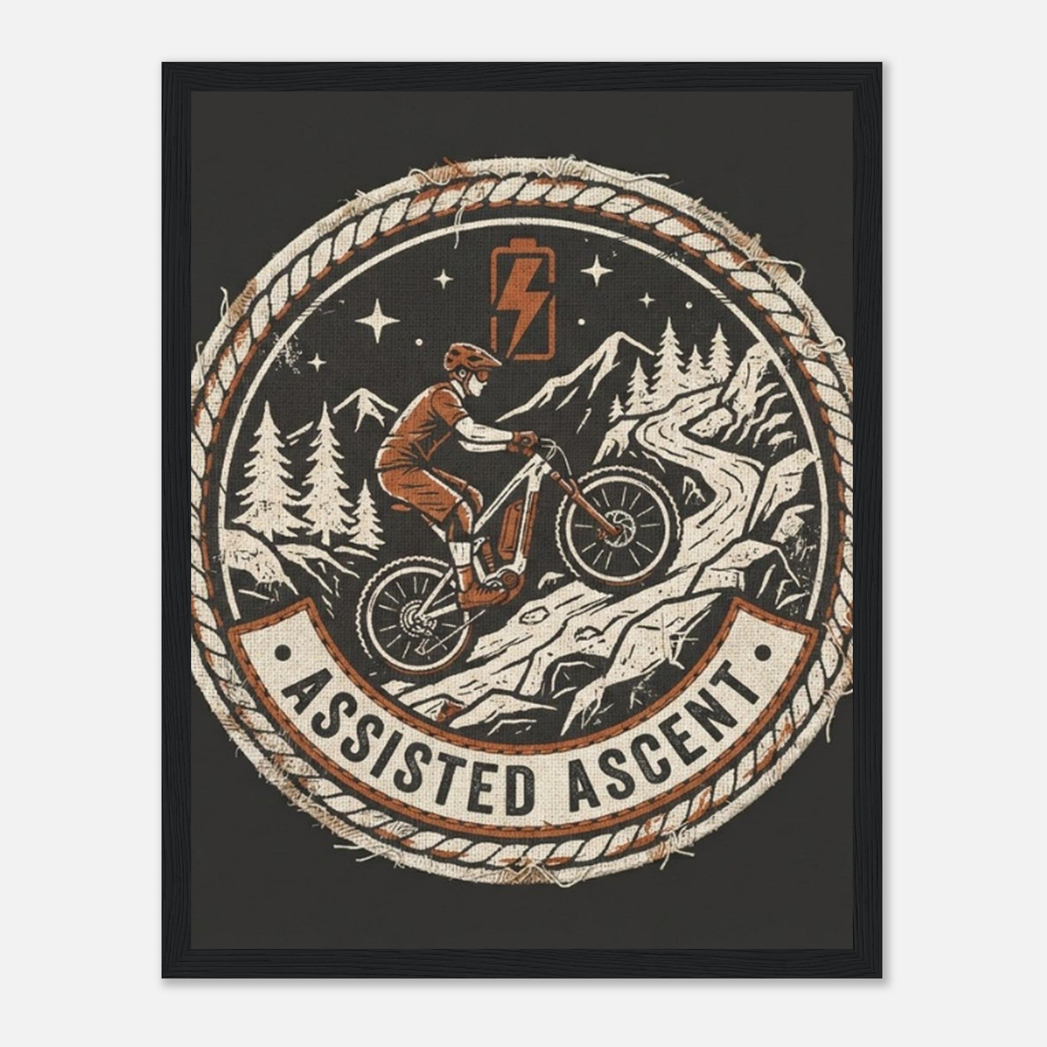 Assisted Ascent Framed Print | Mountain Bike Wall Art - view 4