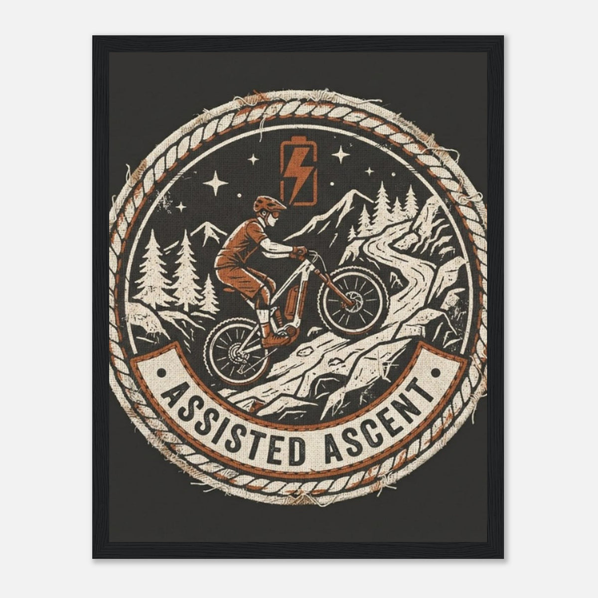MTB Wall Art – Assisted Ascent Framed Print | PumpTrackShop