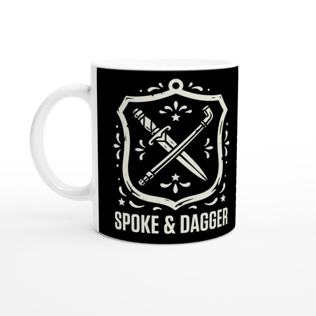 Spoke & Dagger Shield MTB Mug | Mountain Biker Coffee Mug