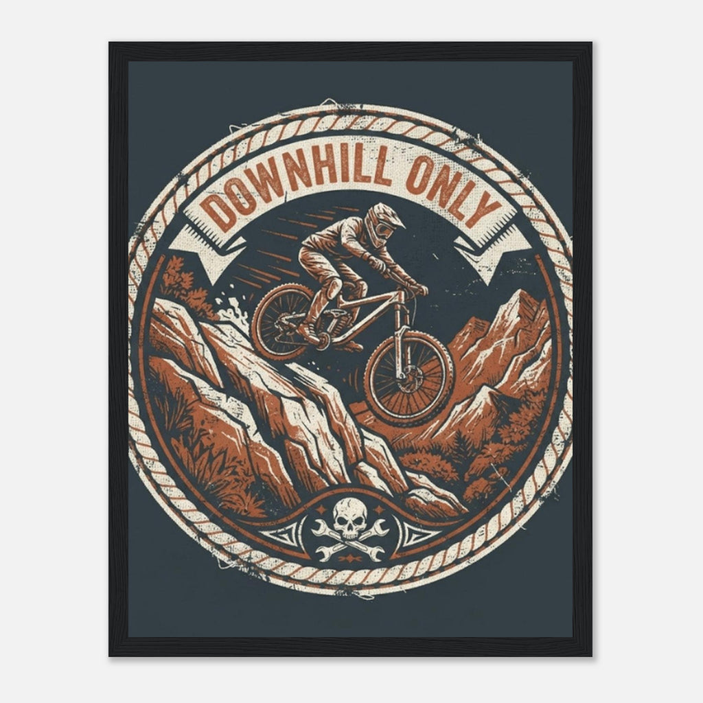 Downhill Only Framed Print | Mountain Bike Wall Art - view 4