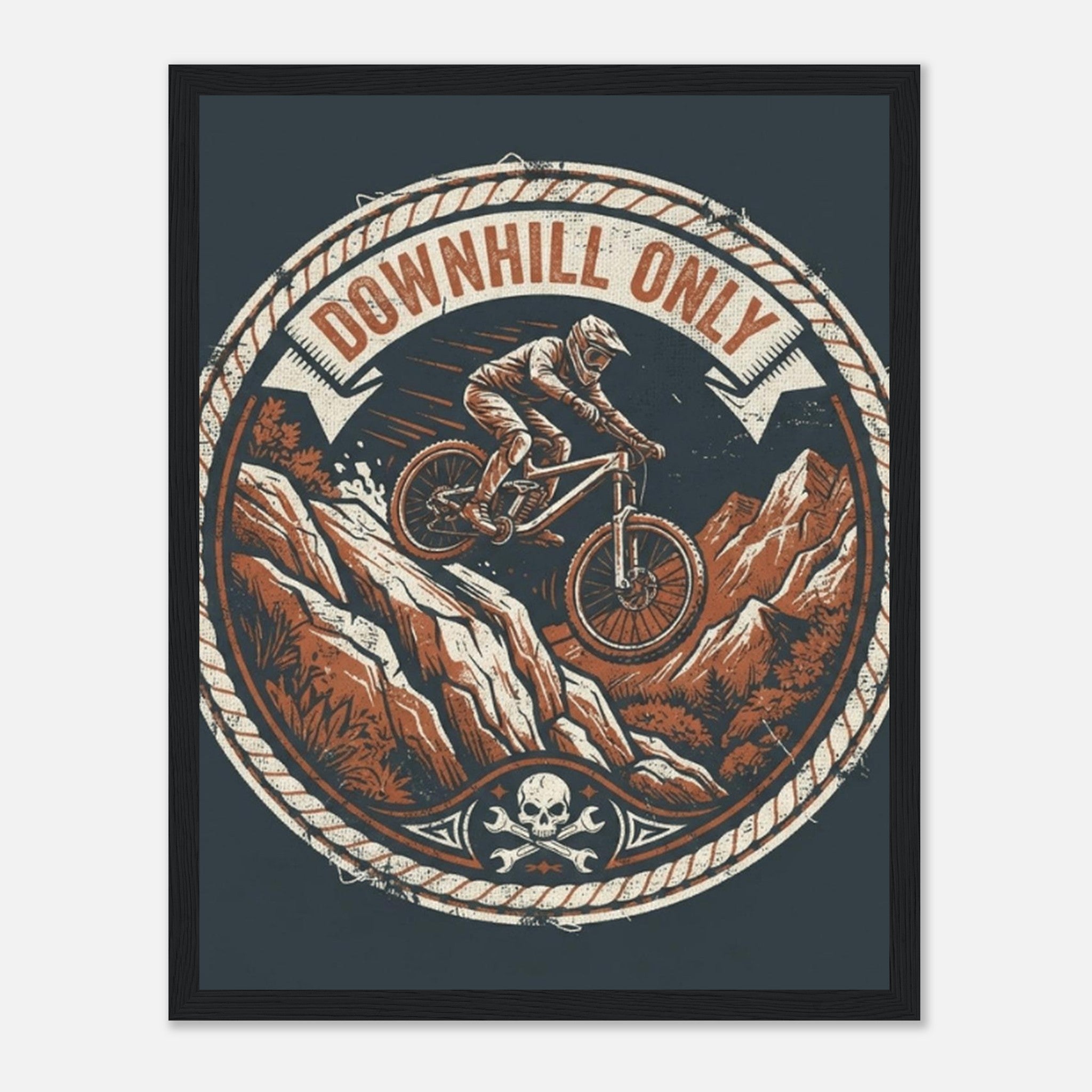 Downhill Only Framed Print | Mountain Bike Wall Art - view 4