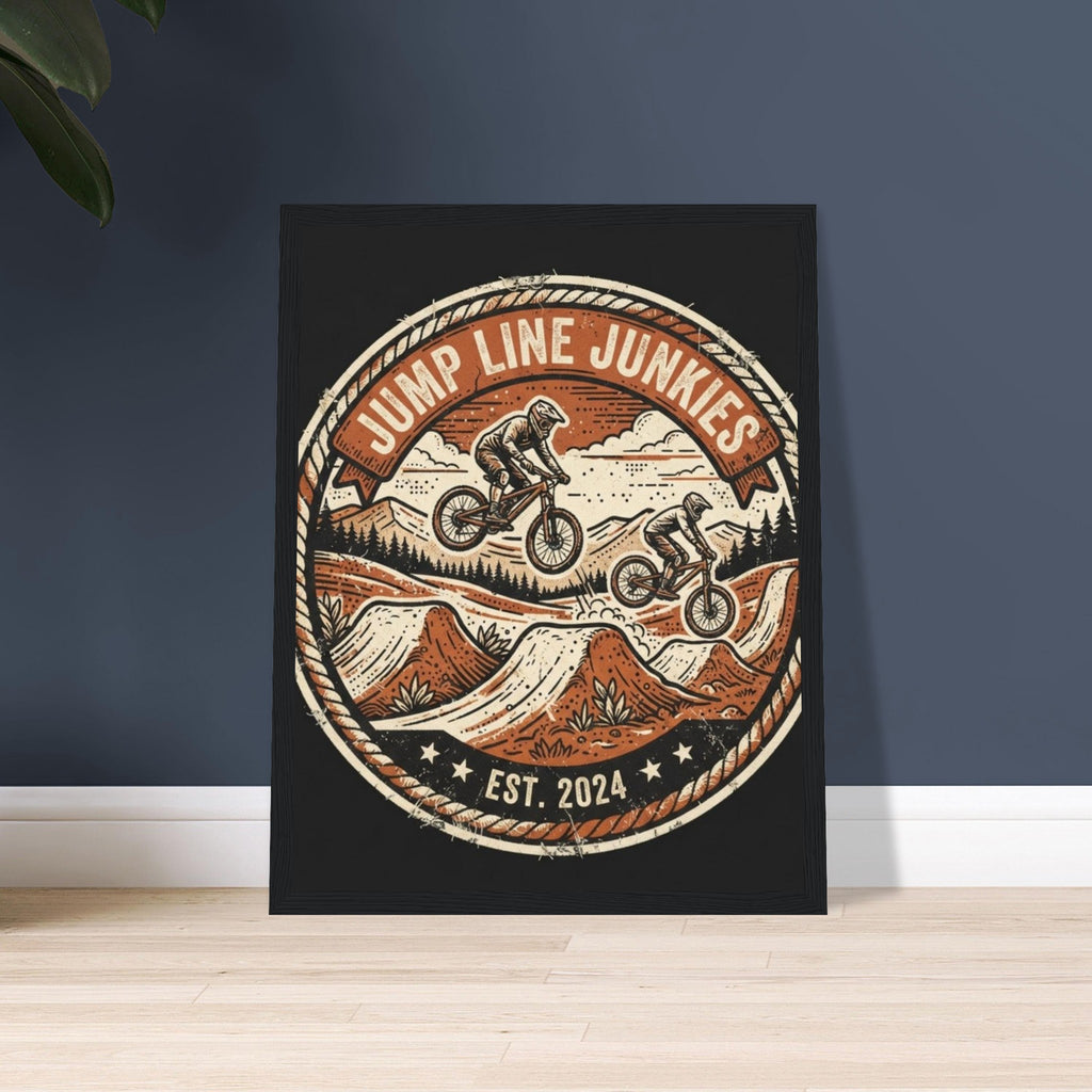 Jump Line Junkies Framed Print | Mountain Bike Wall Art