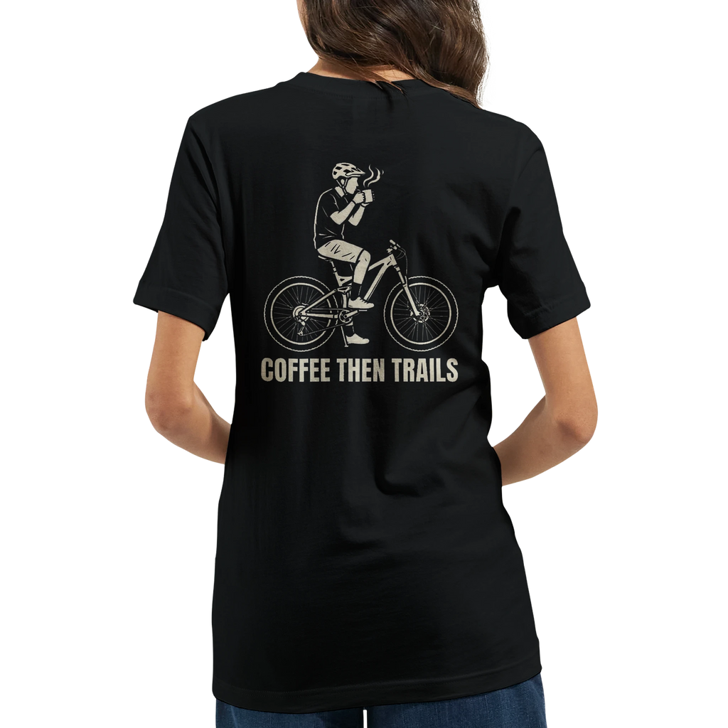 Coffee Then Trails MTB T-Shirt | Mountain Bike Graphic Tee - view 5
