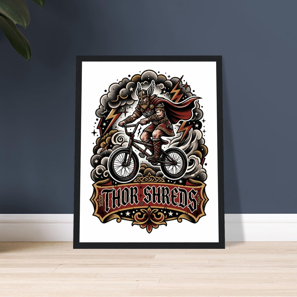 Thor Shreds Framed Print | Mountain Bike Wall Art
