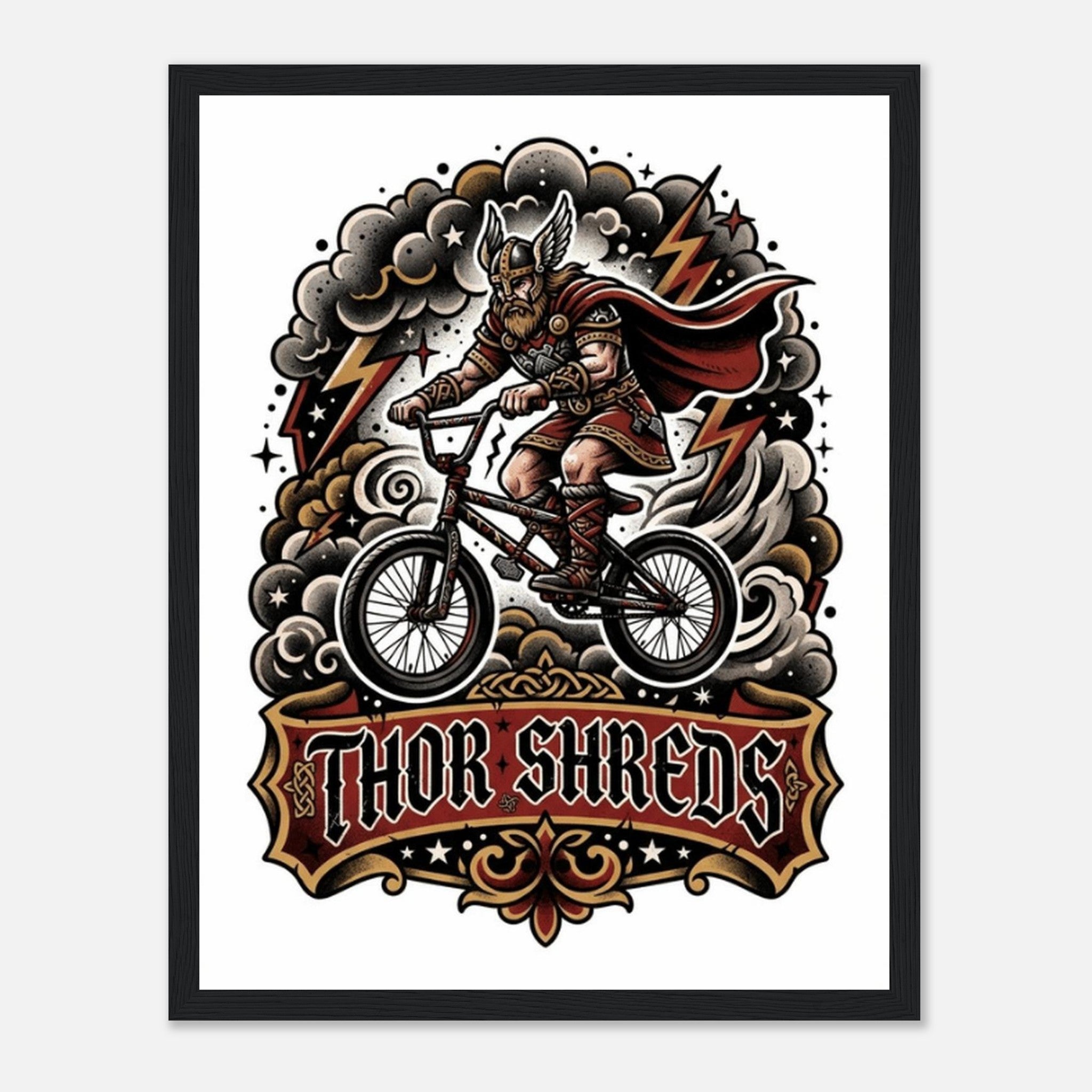 Thor Shreds Framed Print | Mountain Bike Wall Art - view 4